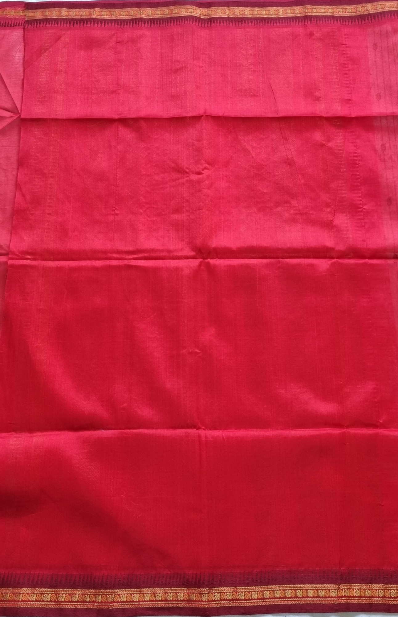 Kanchi Silkcotton beige and red