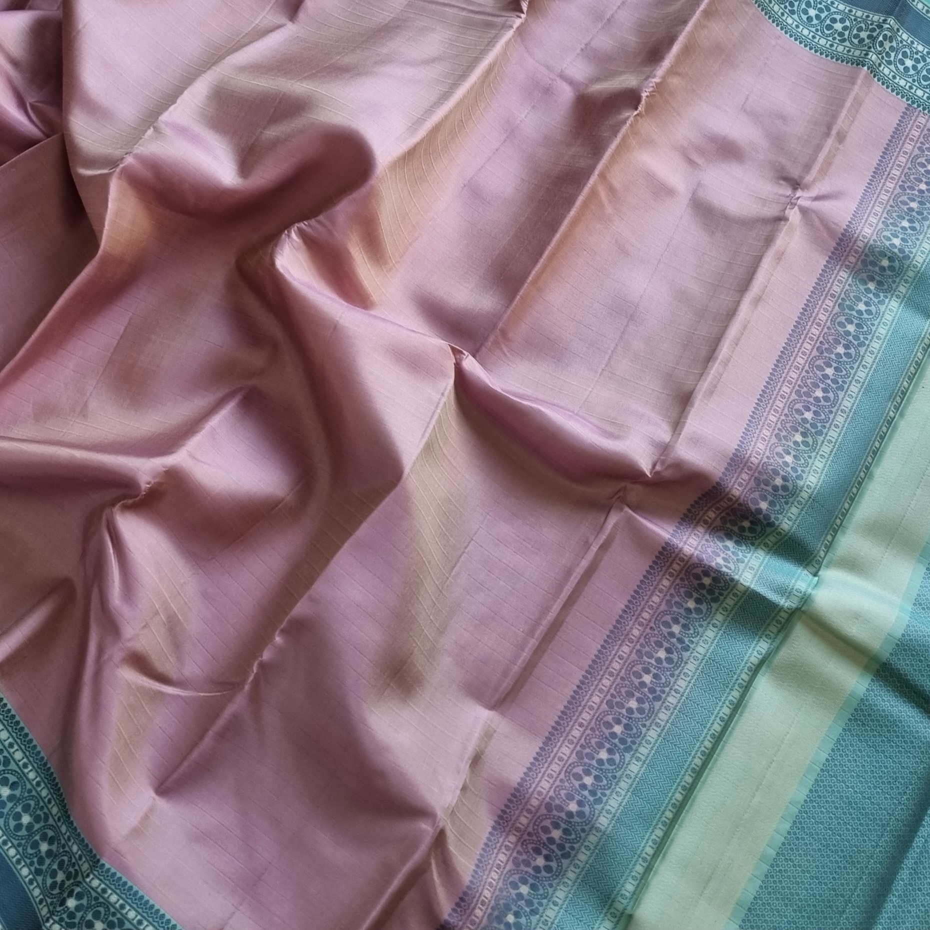 Kanjivaram Silk shot onion pink Meenakari threadwork