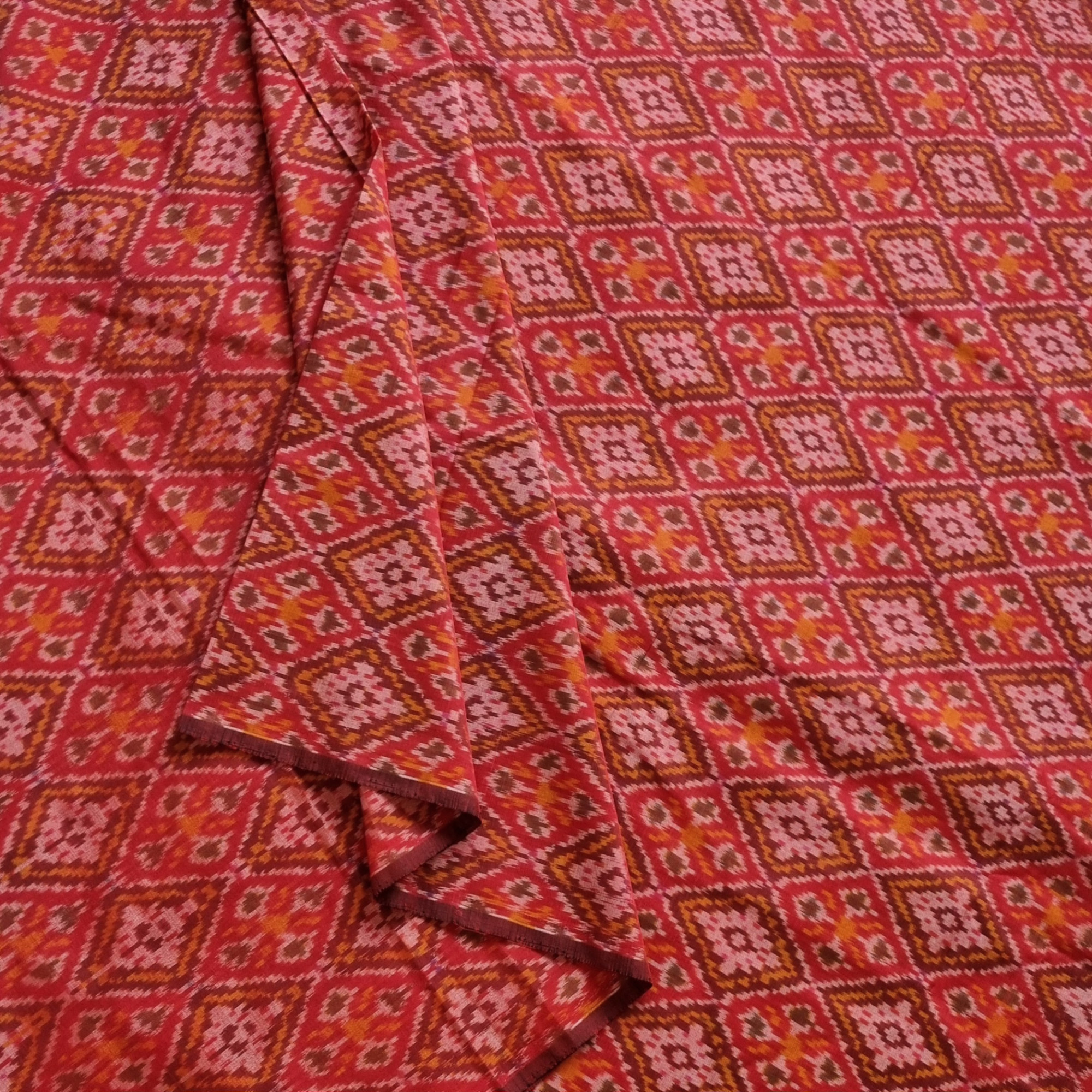 YARDAGE - Silkcotton Ikat red