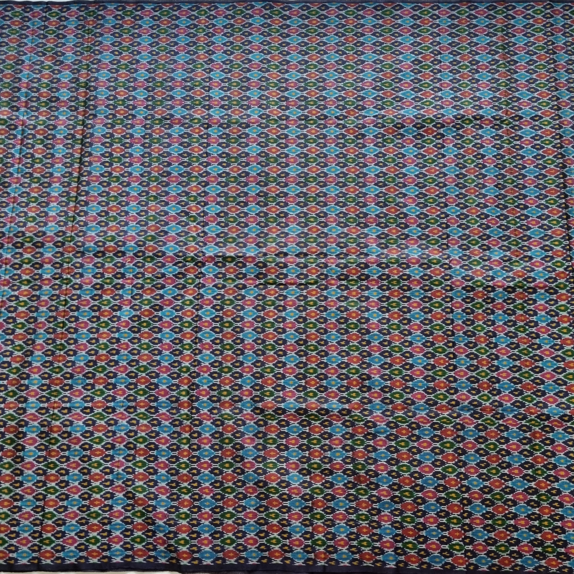 YARDAGE - Silkcotton Ikat deep navy blue