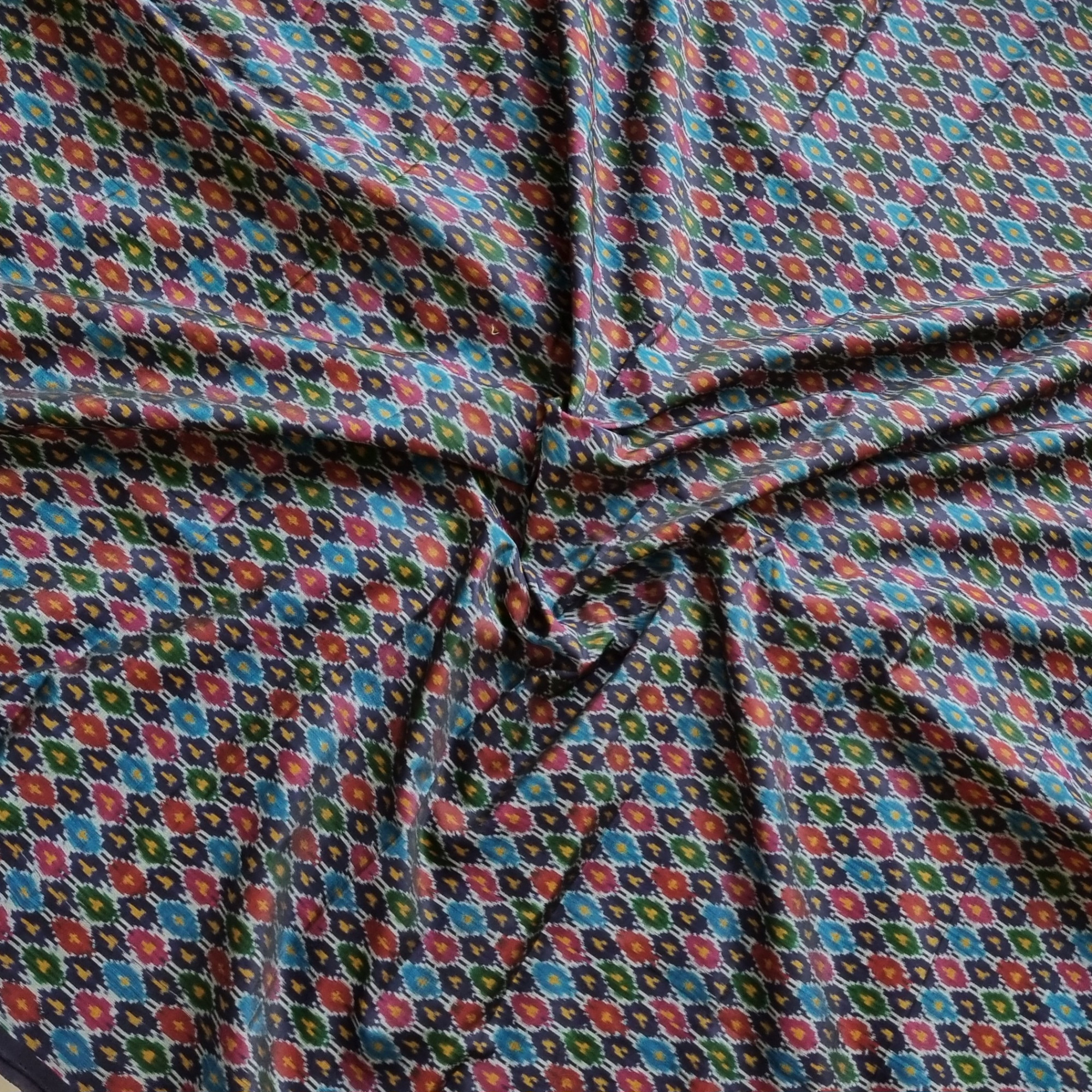 YARDAGE - Silkcotton Ikat deep navy blue