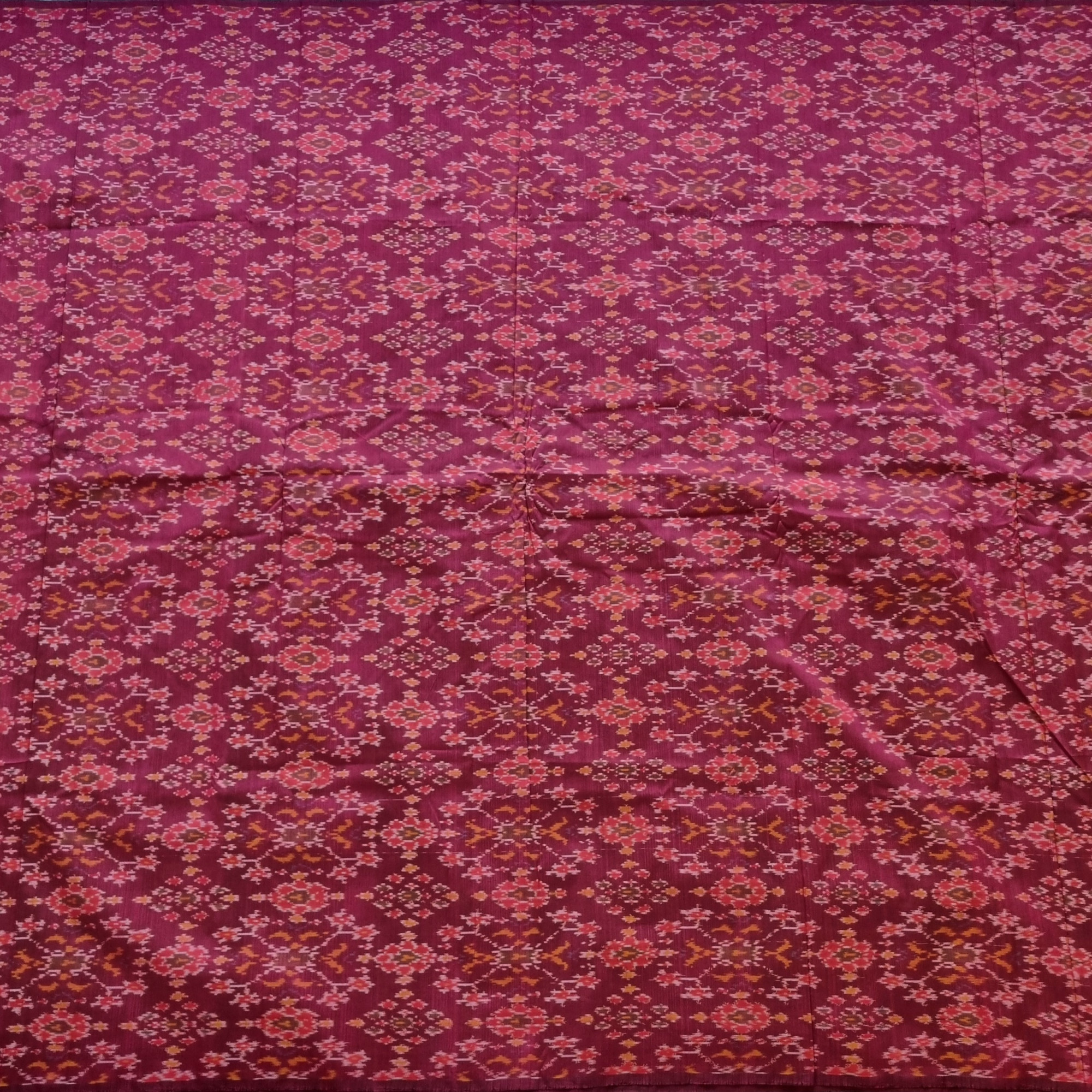 YARDAGE - Silkcotton Ikat burgundy maroon