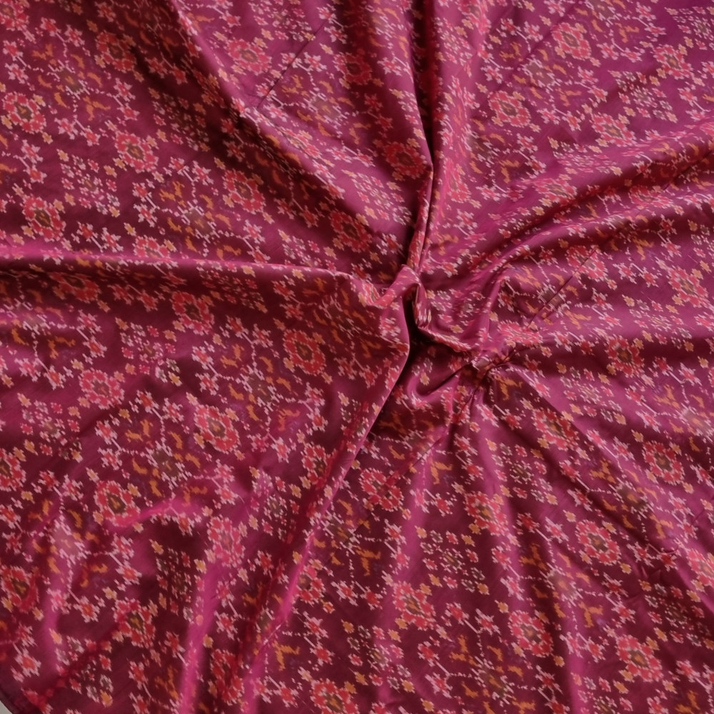 Image of YARDAGE - Silkcotton Ikat burgundy maroon