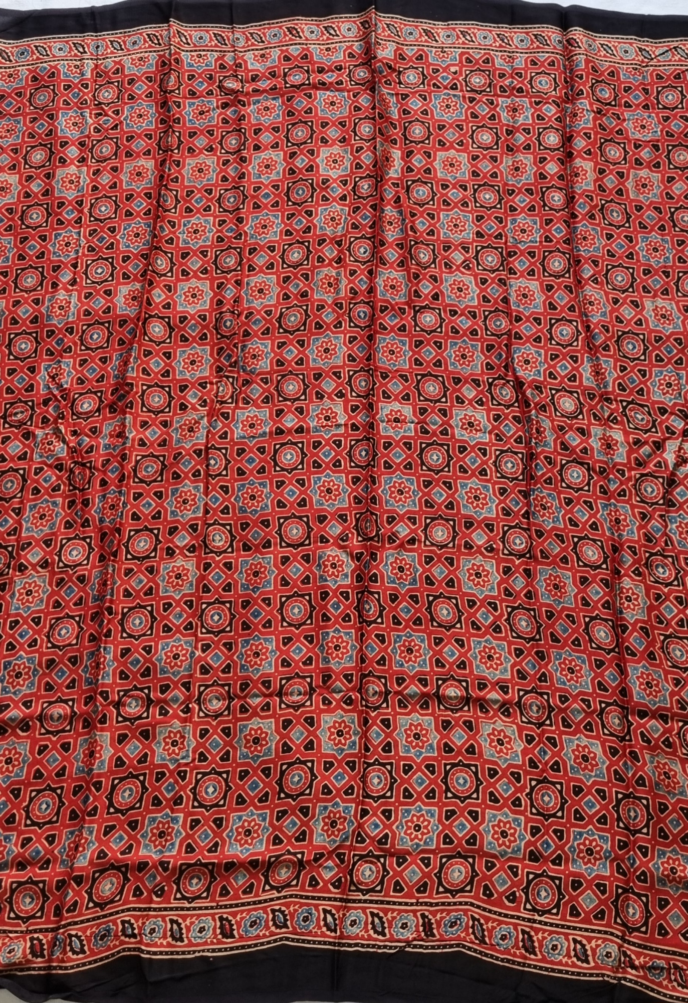 Handcrafted Ajrakh on modal silk