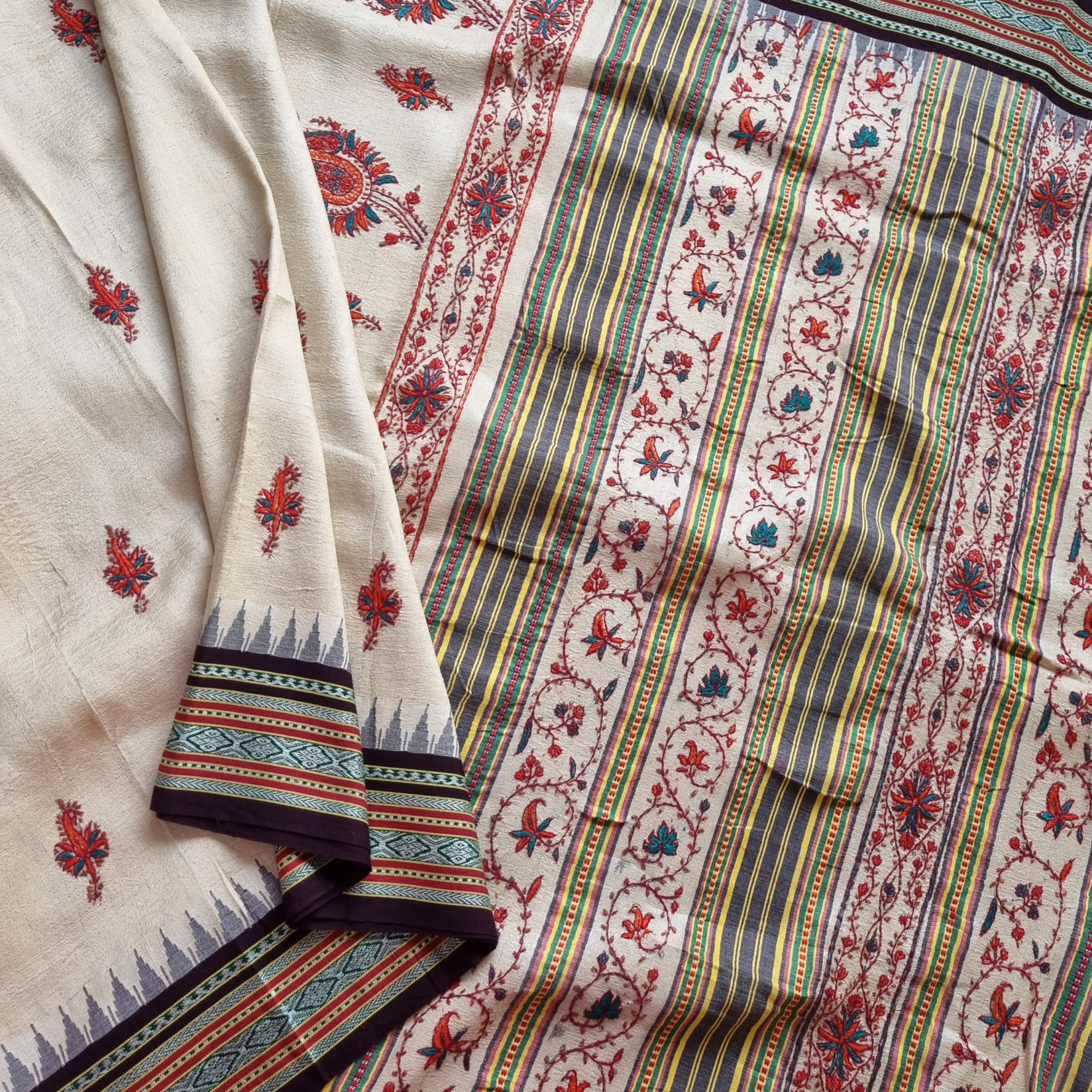 Kashmiri Sozni X Vidarbha tasar Karvati kinar