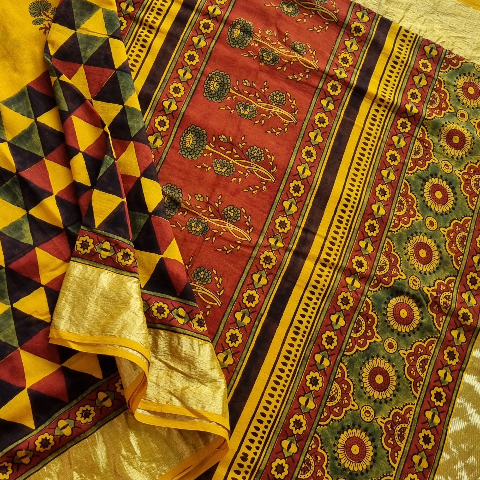 Ajrakh meets Kerala Kasavu