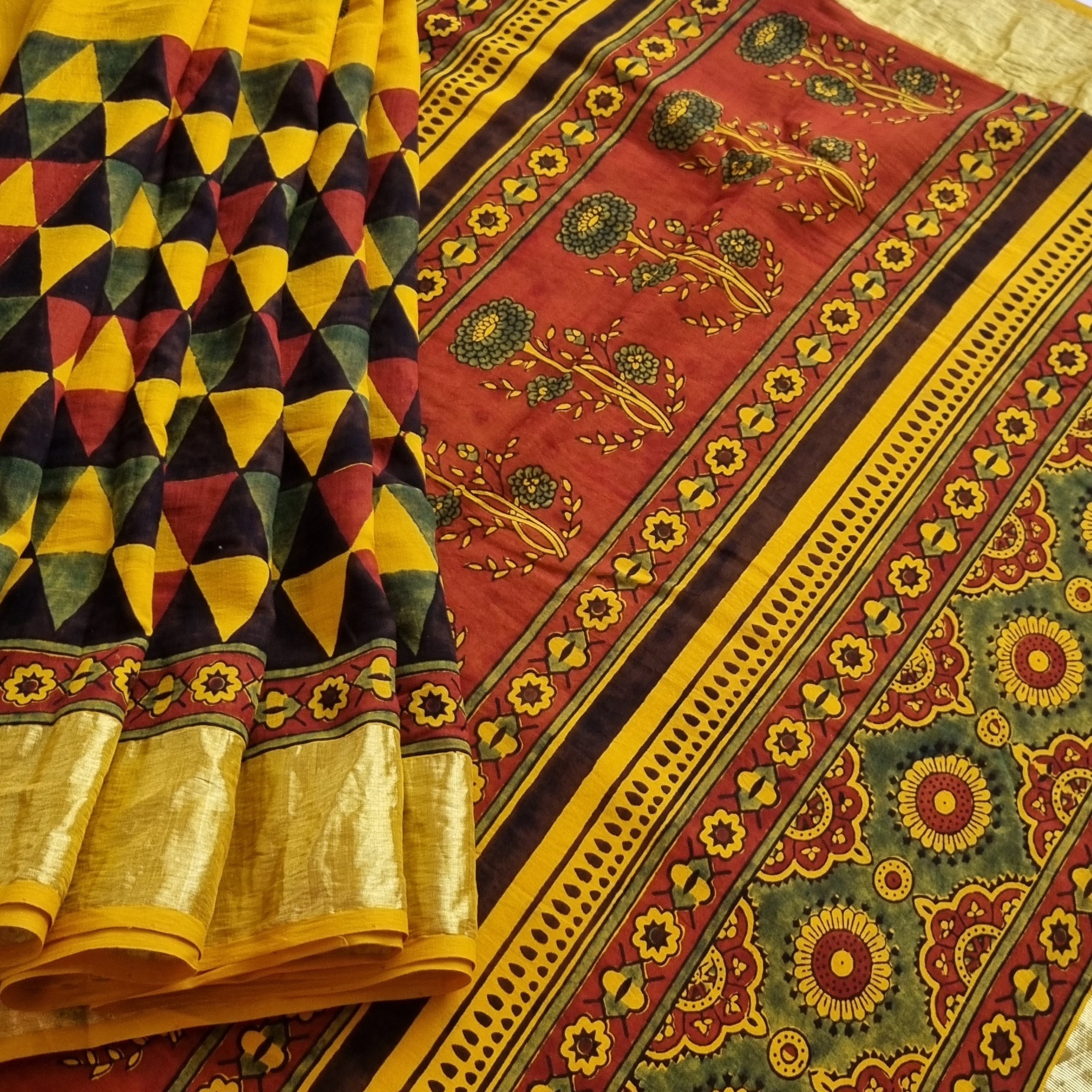 Ajrakh meets Kerala Kasavu