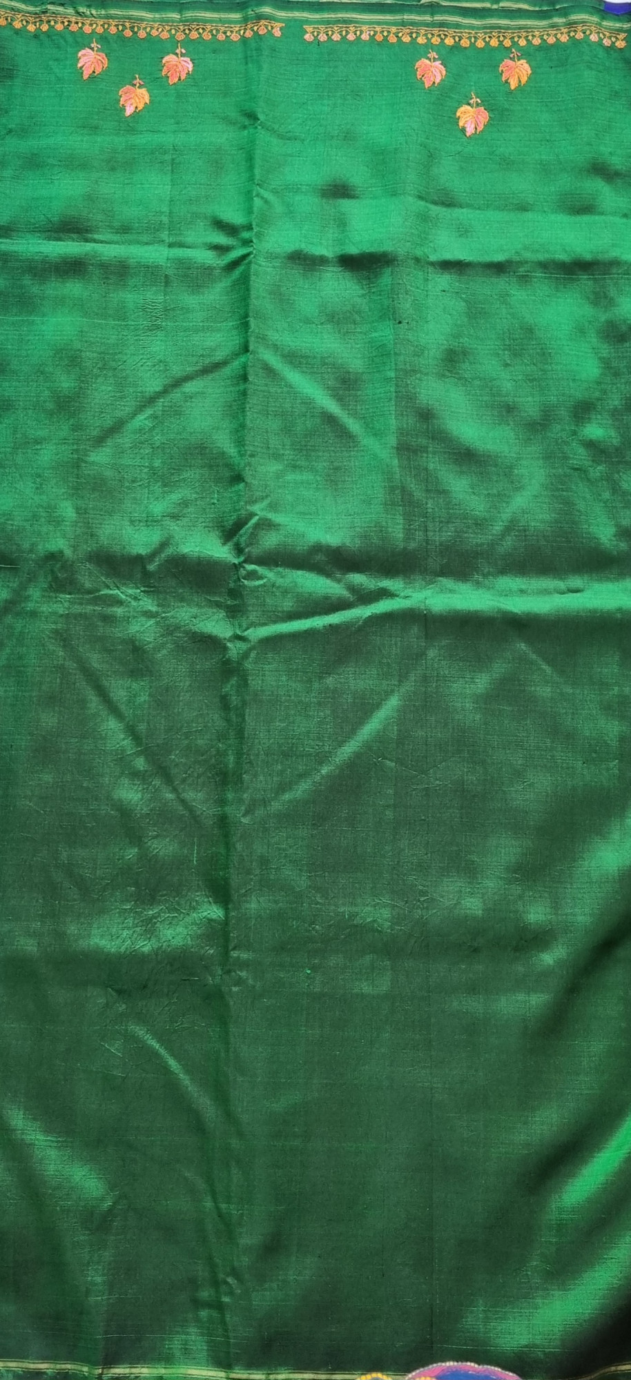 Sozni X Kanjivaram Silk blue and green Mazhai thuli