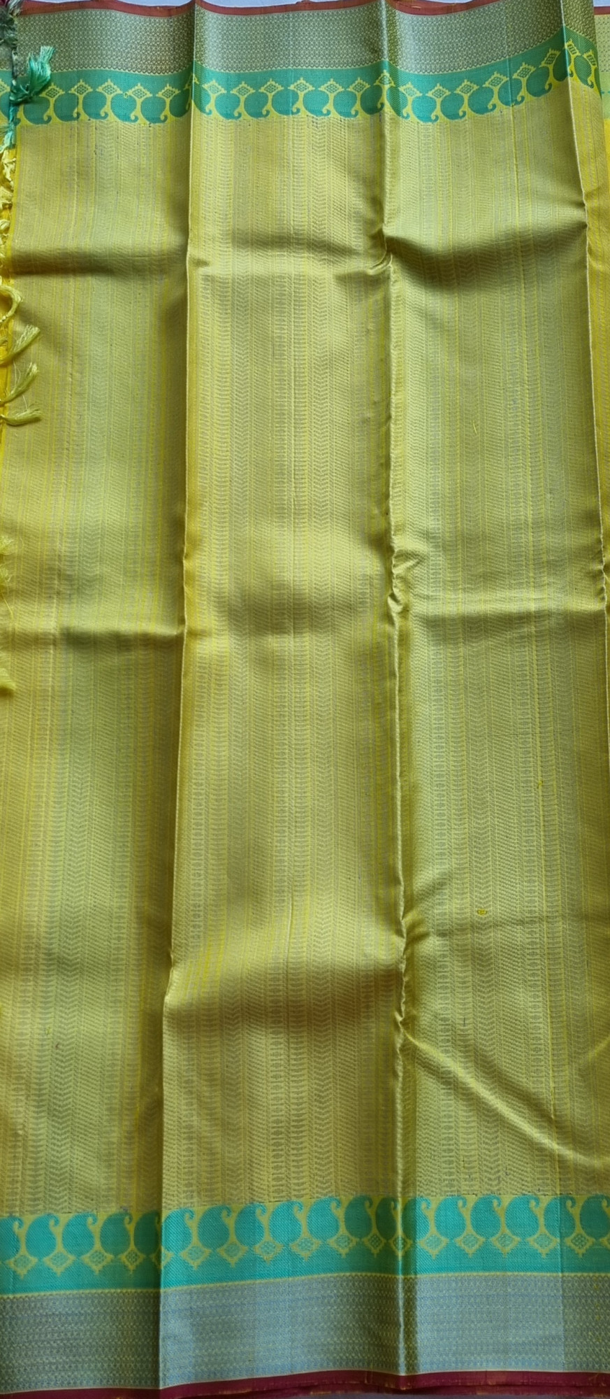 Kanjivaram Silk yellow threadwork