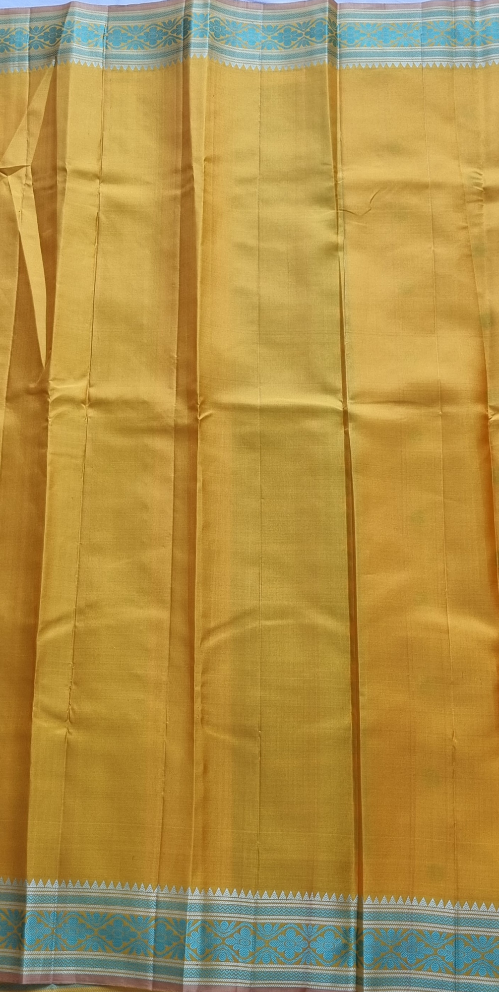 Kanjivaram Silk yellow threadwork