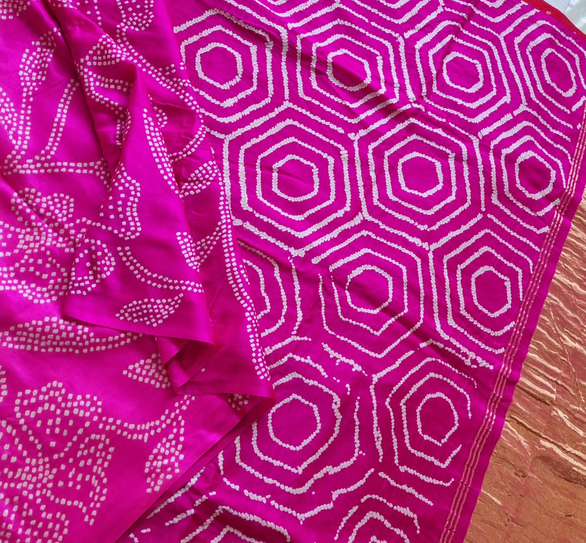 Handcrafted Bandhani Gajji Silk exclusive ombre