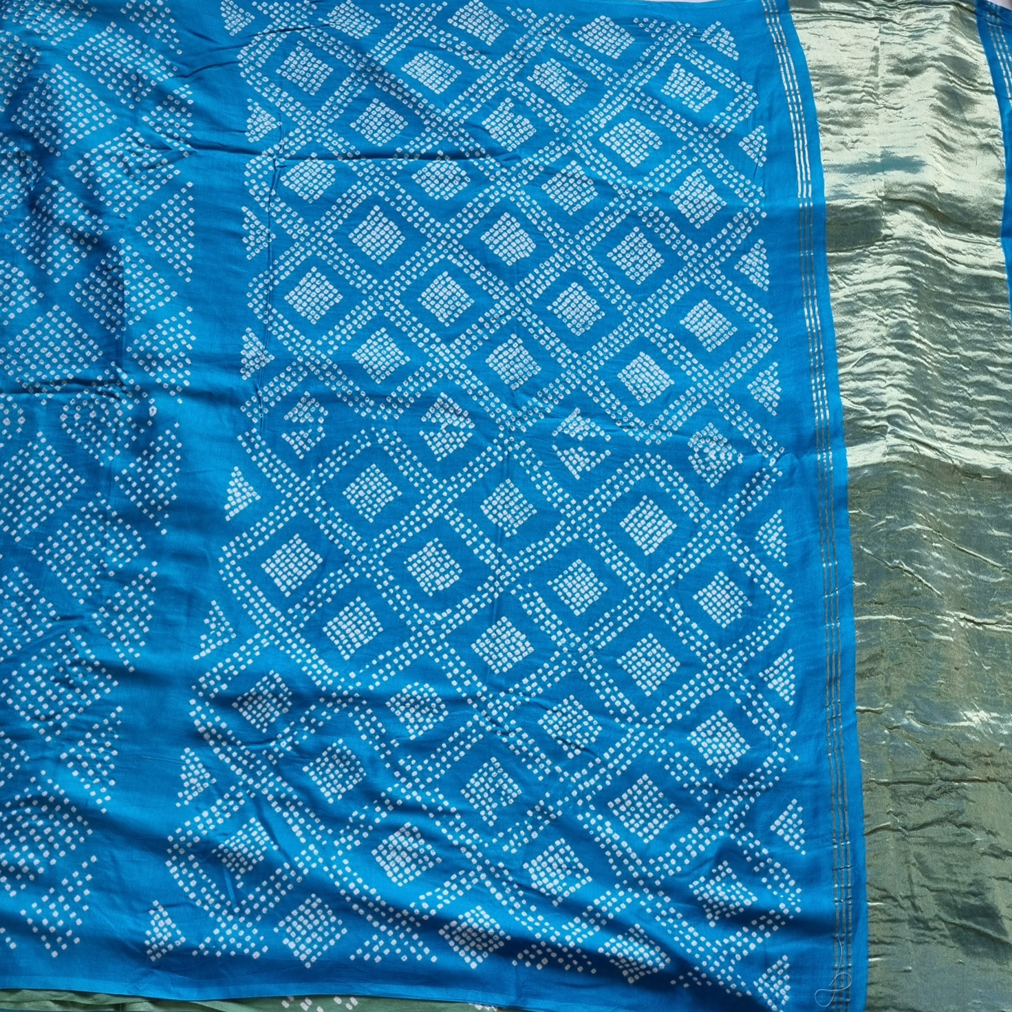 Handcrafted Bandhani Gajji Silk exclusive ombre