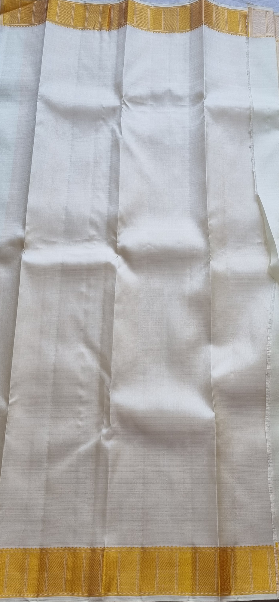 Kanjivaram silk cream threadwork