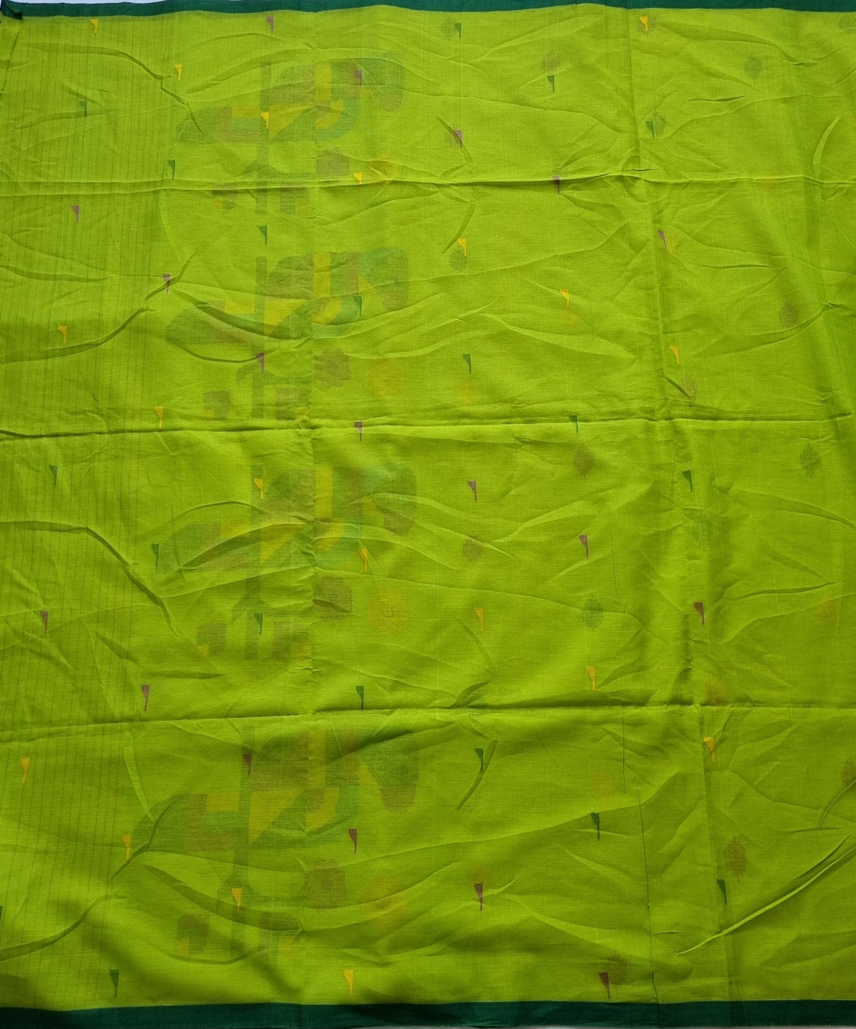 Soft cotton Jamdani parrot green