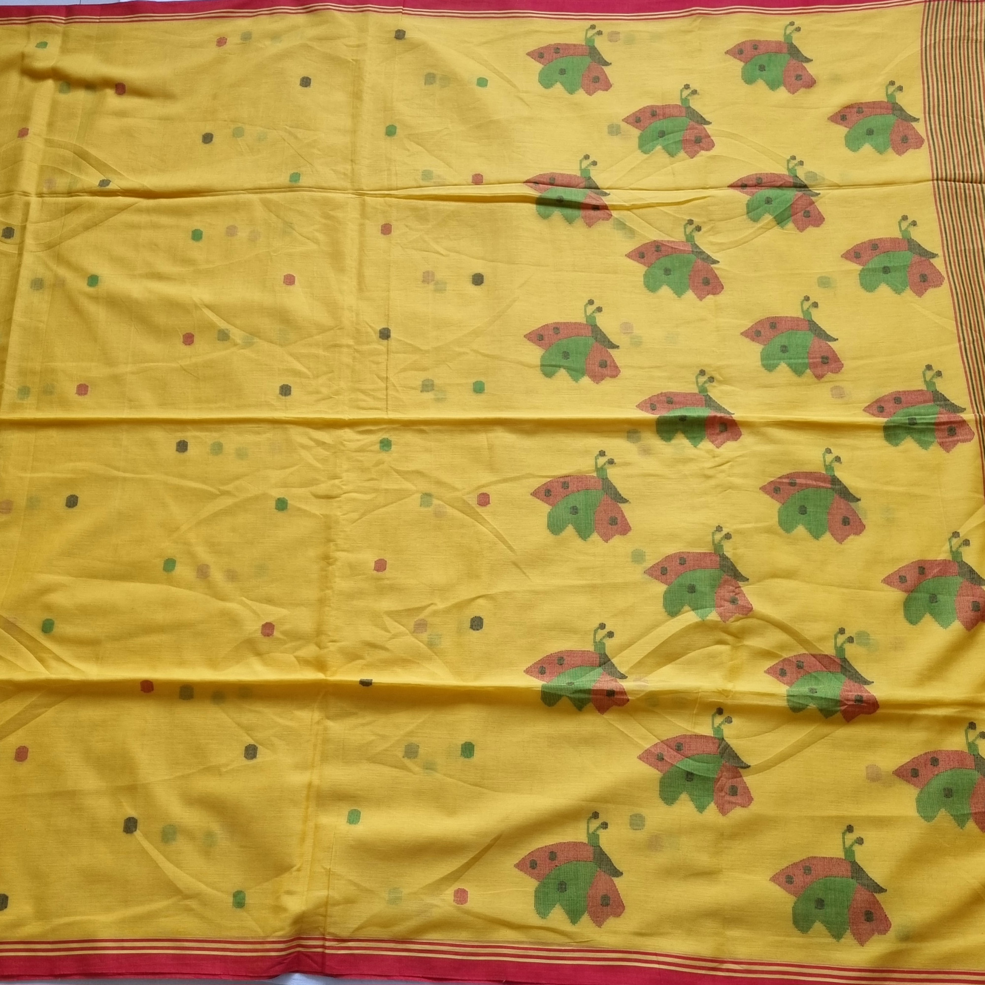 Soft cotton Jamdani yellow