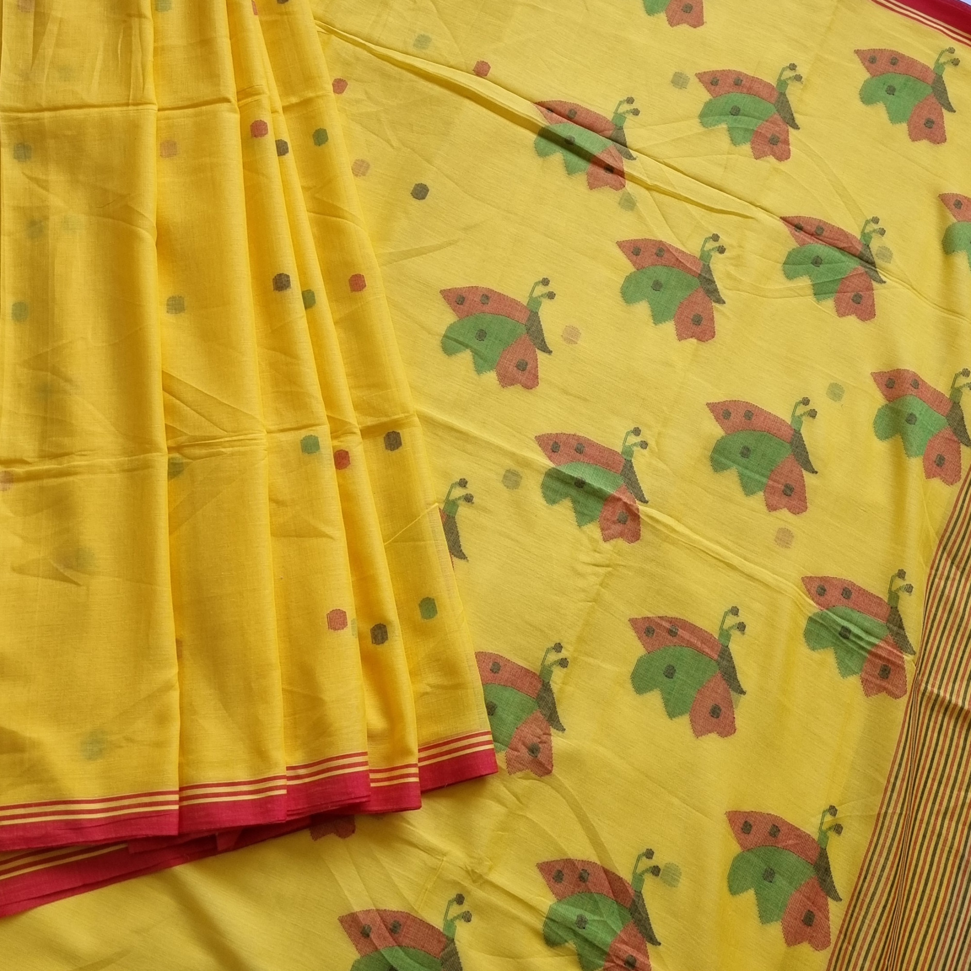 Soft cotton Jamdani yellow