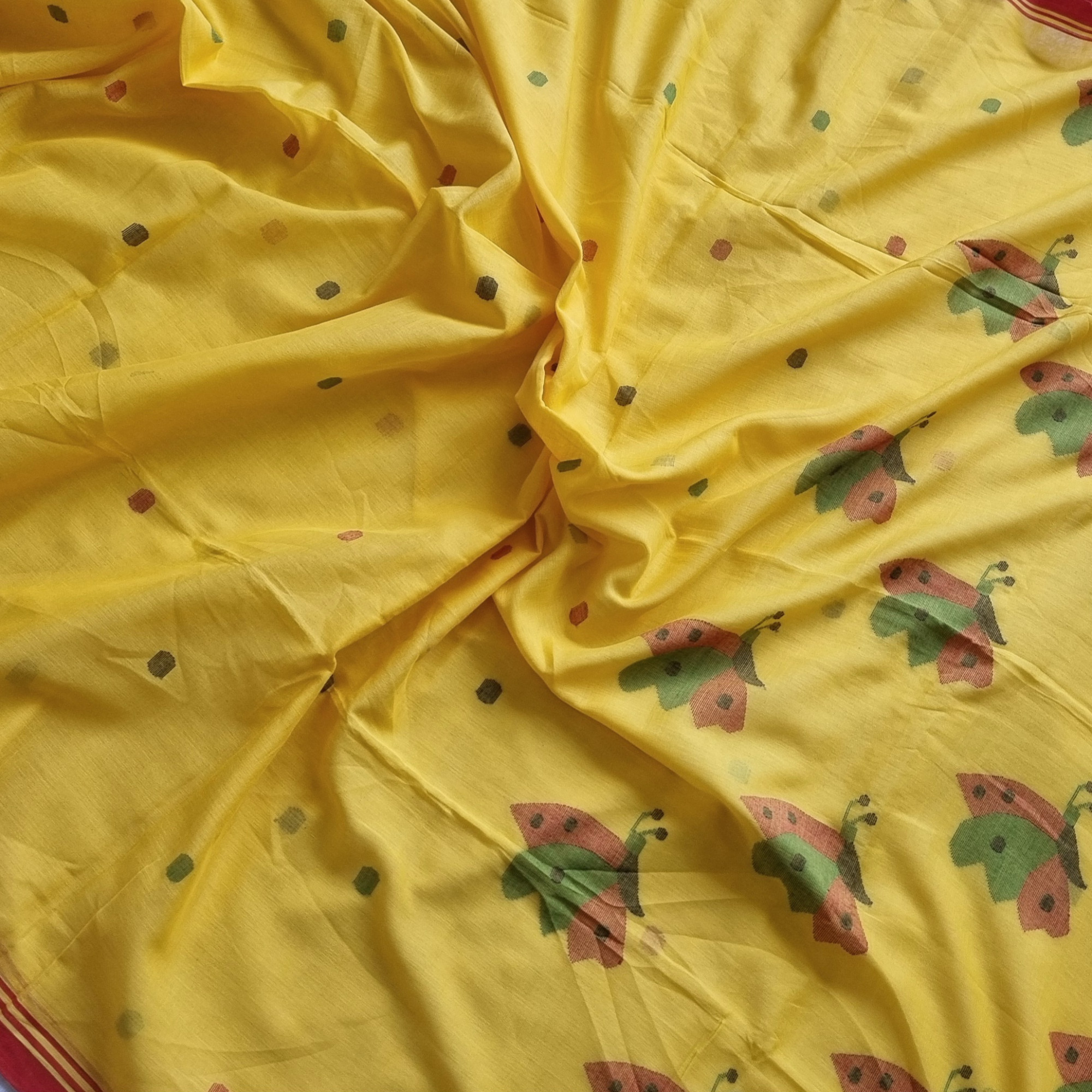 Soft cotton Jamdani yellow