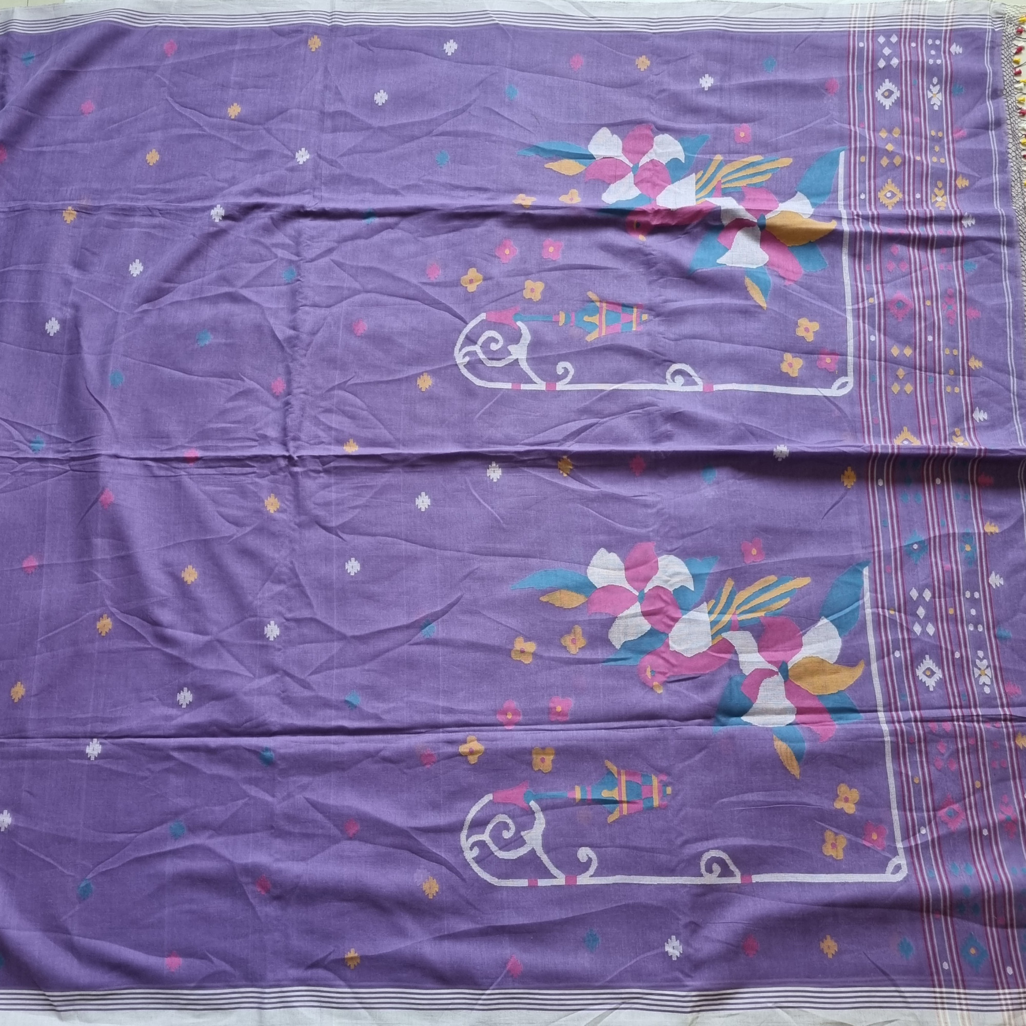 Soft cotton Jamdani purple