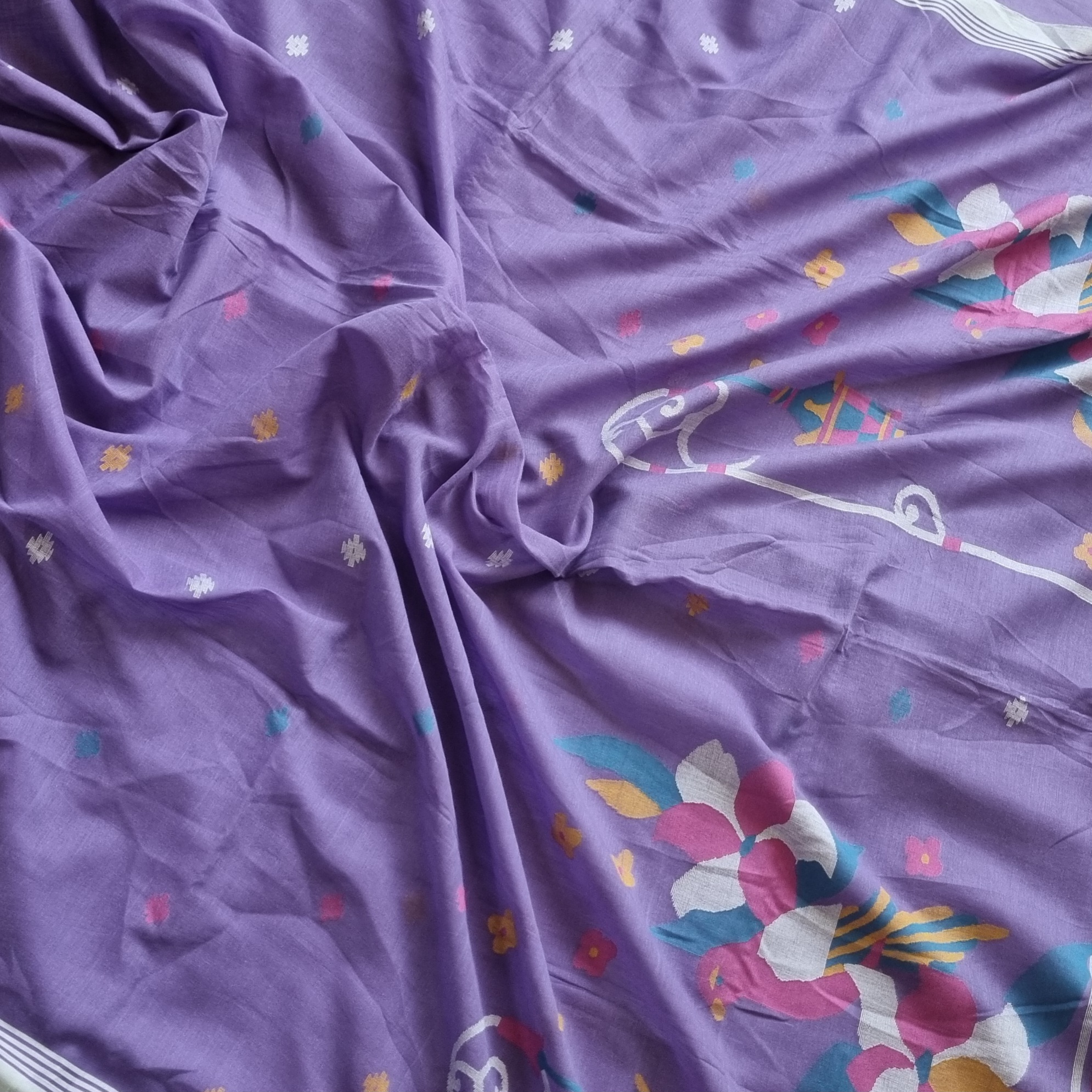 Soft cotton Jamdani purple