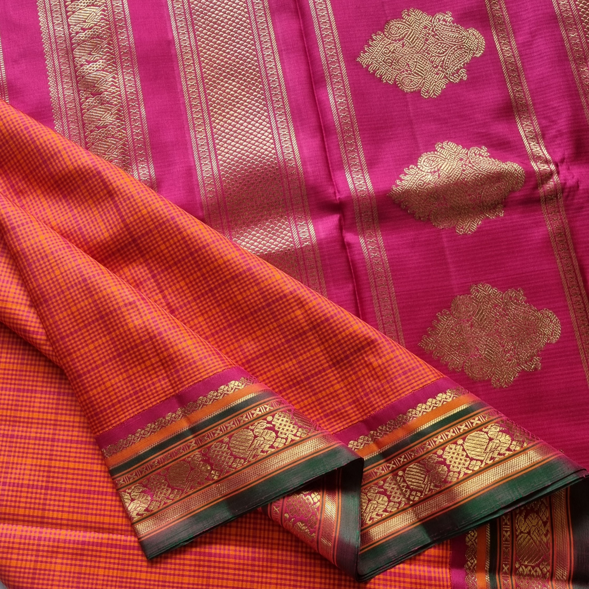 Pavazhavalli - Revival  Kai Korvai Adai Kanjivaram with unique pallu