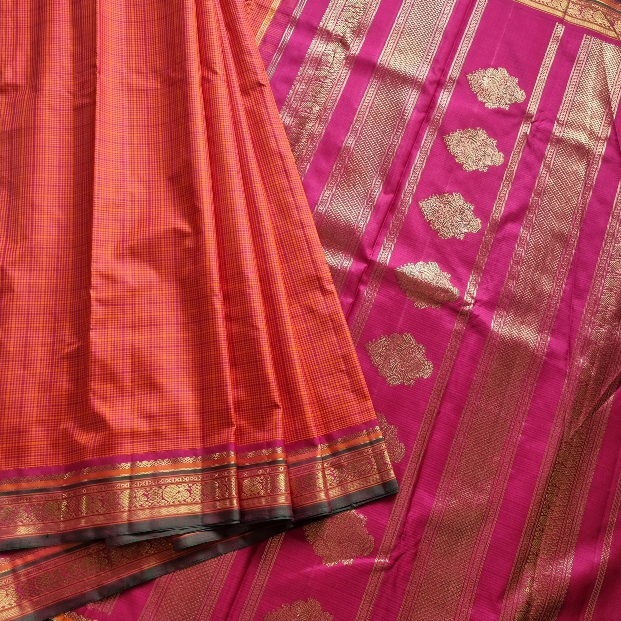 Pavazhavalli - Revival  Kai Korvai Adai Kanjivaram with unique pallu