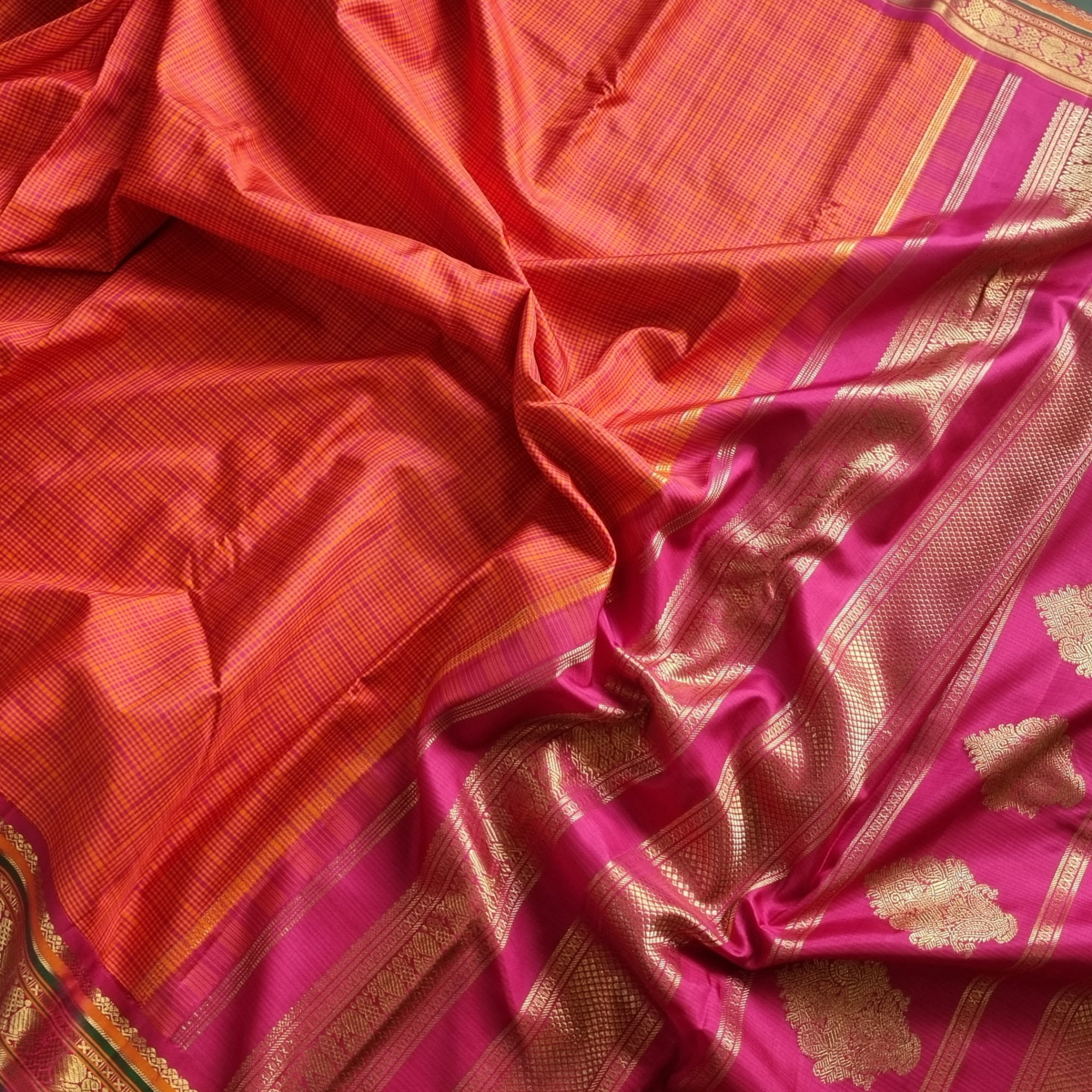 Pavazhavalli - Revival  Kai Korvai Adai Kanjivaram with unique pallu