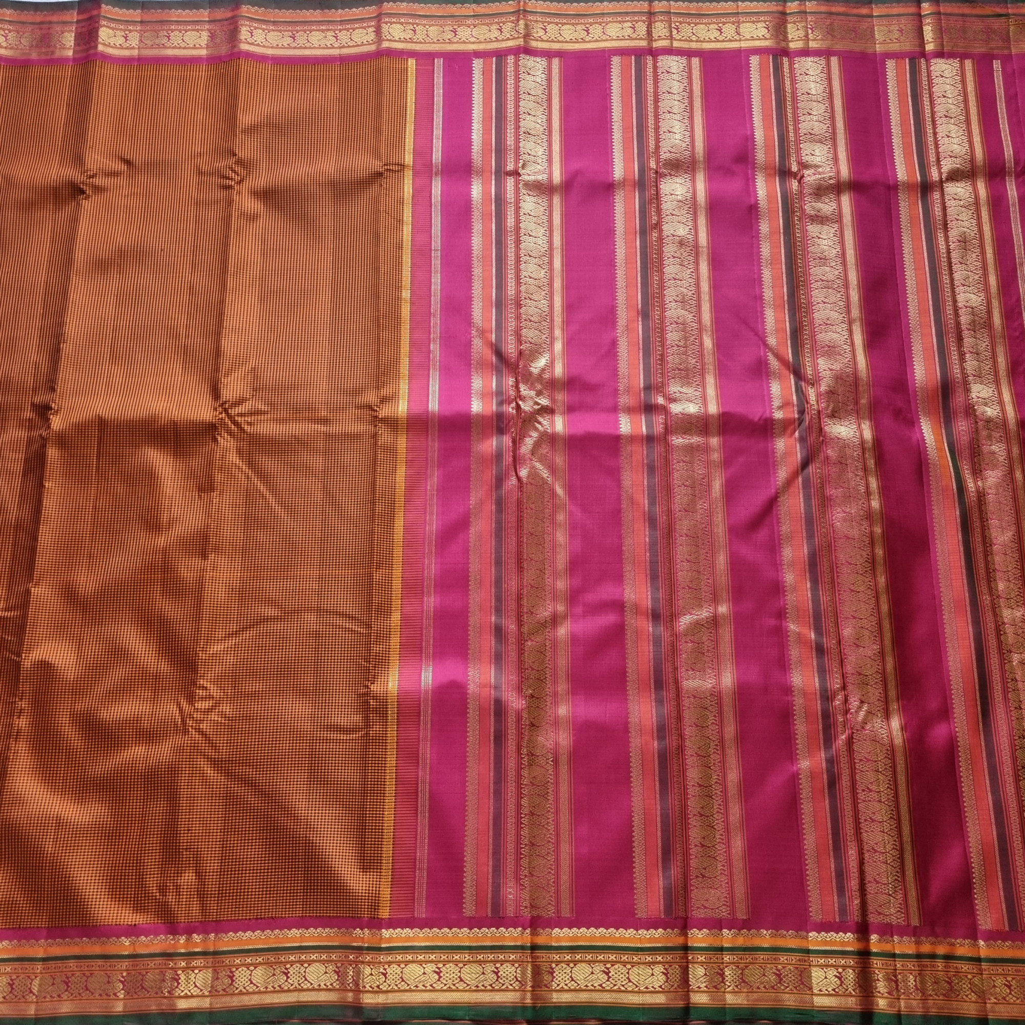 Pavazhavalli - Revival  Kai Korvai Adai Kanjivaram rust