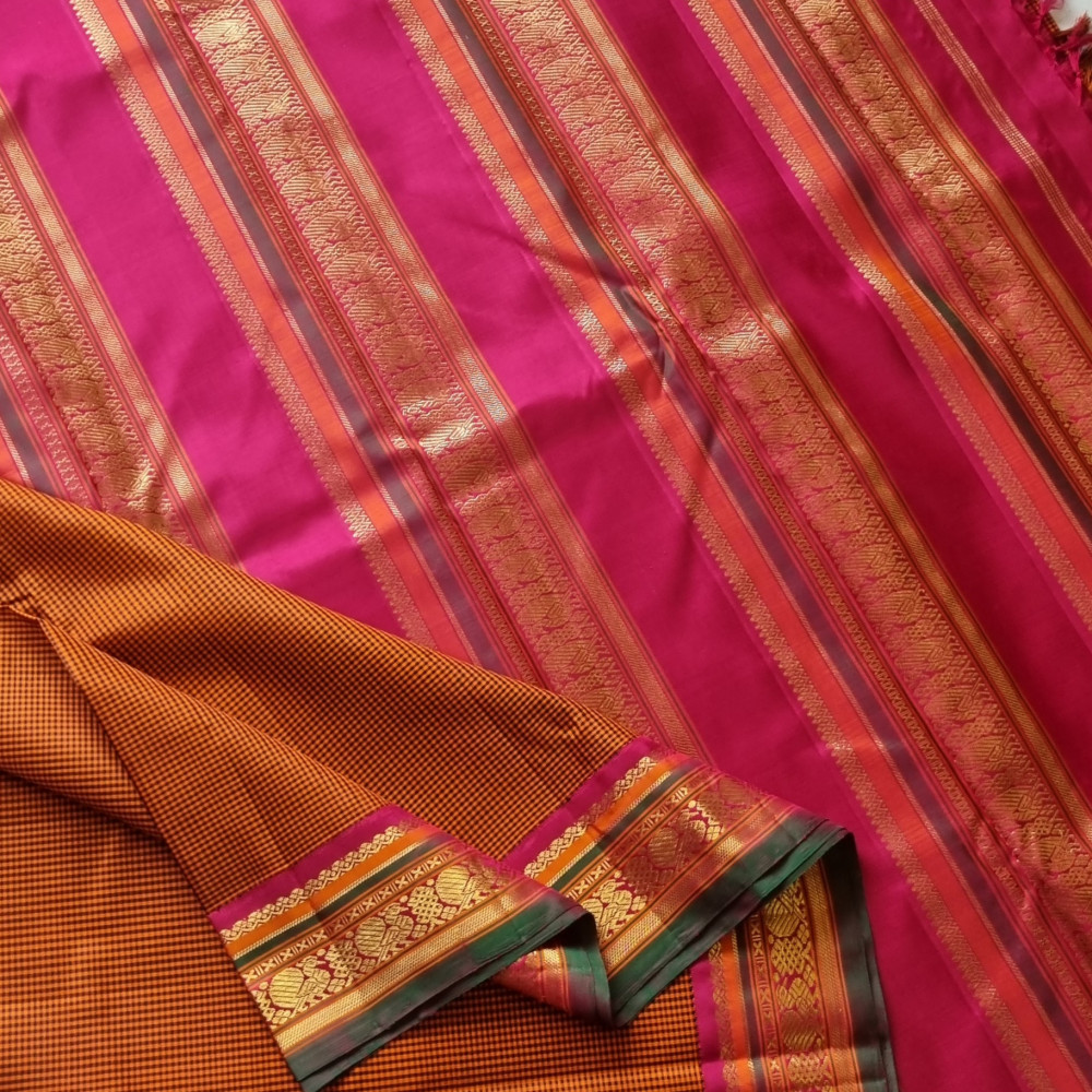Image of 'Pavazhavalli' - Vintage Revival  Kai Korvai Adai Kanjivaram - PREORDER