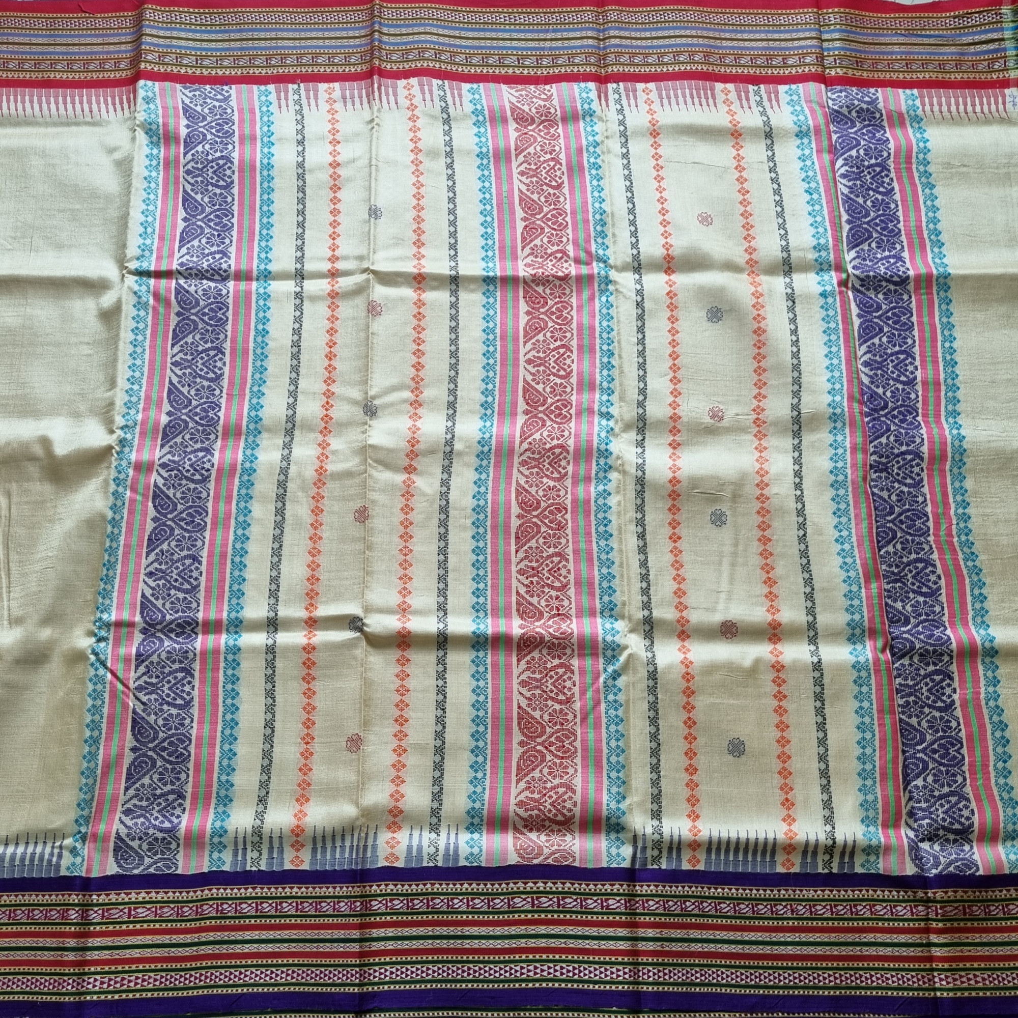 Vidarbha tasar Karvati kinar Ganga Jamuna with Jhala pallu