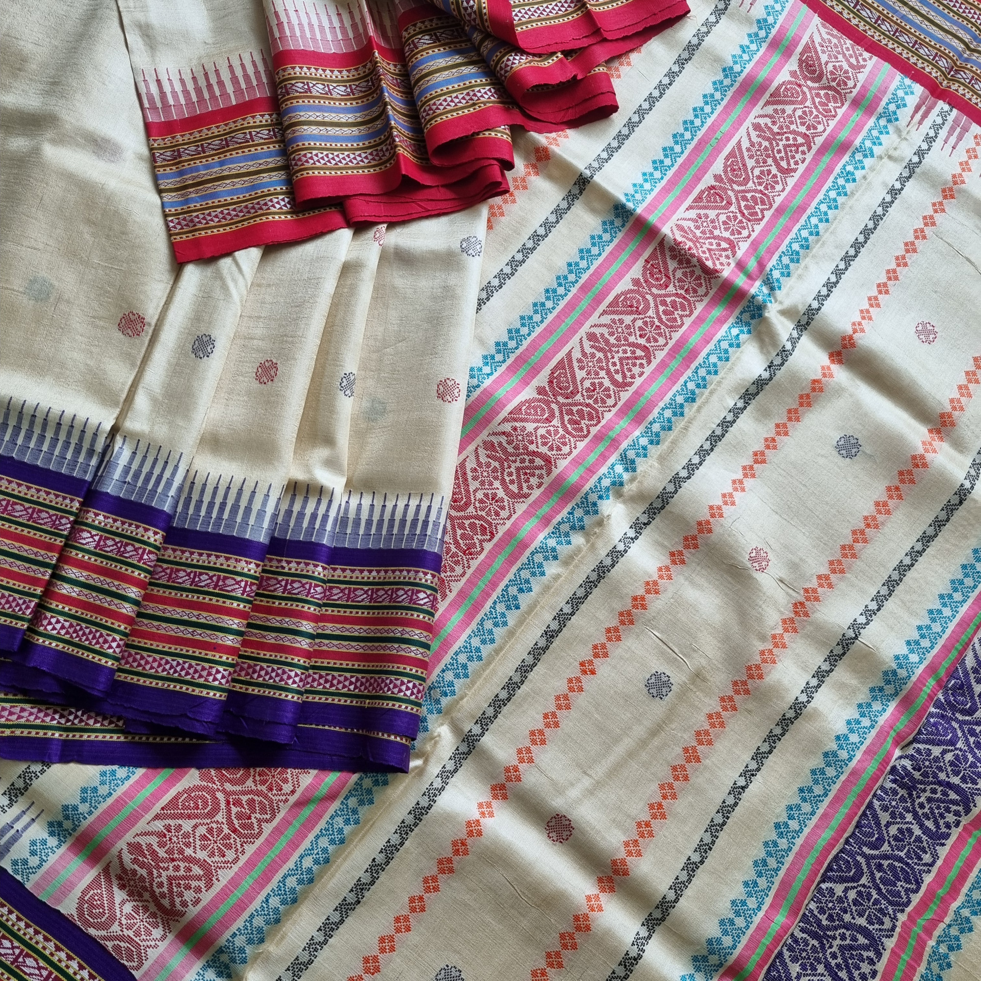 Vidarbha tasar Karvati kinar Ganga Jamuna with Jhala pallu