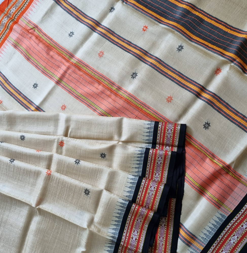 Image of Vidarbha tasar Karvati kinar Ganga Jamuna with buttas