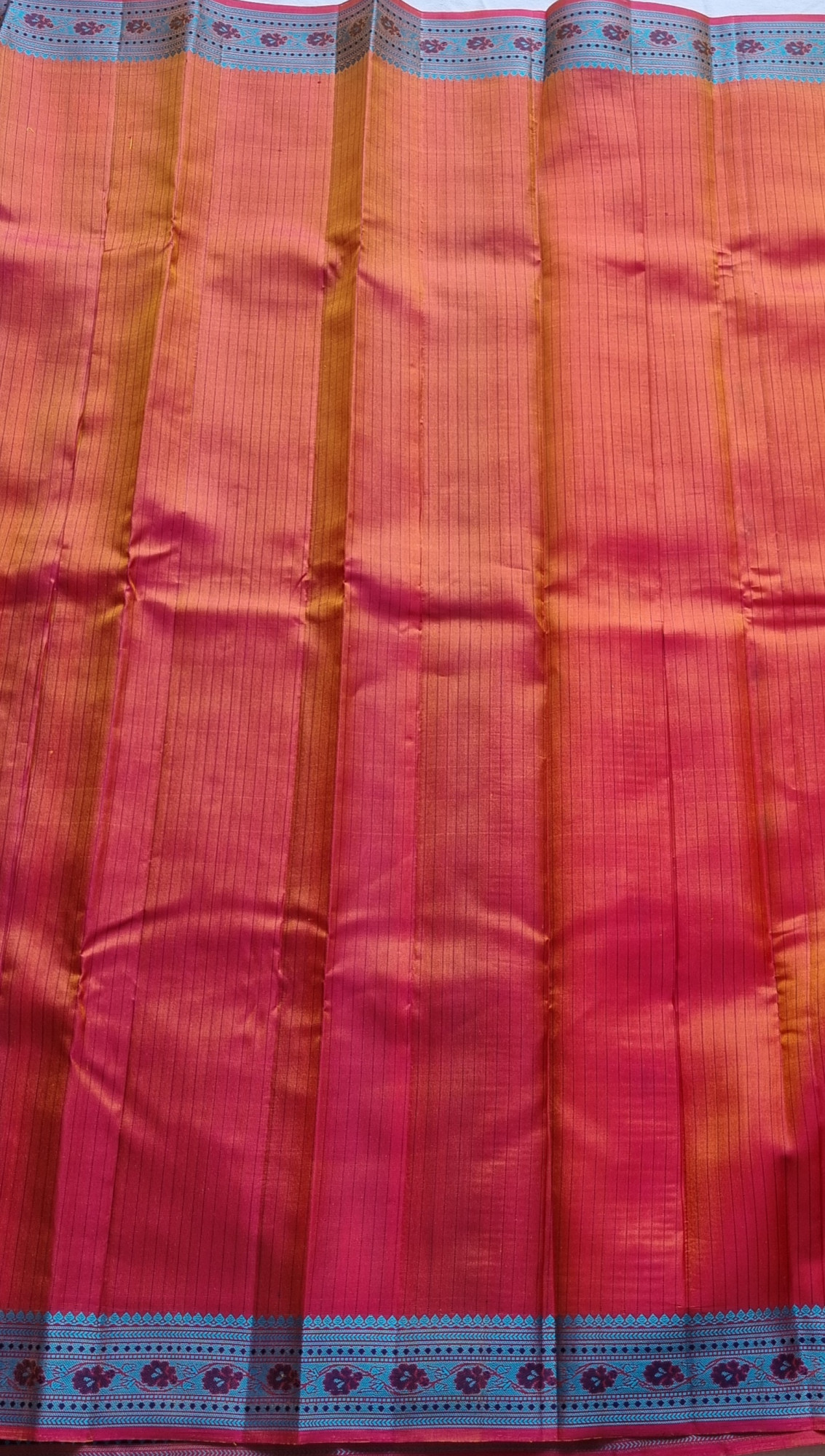 Kanjivaram Silk yellow Meenakari threadwork