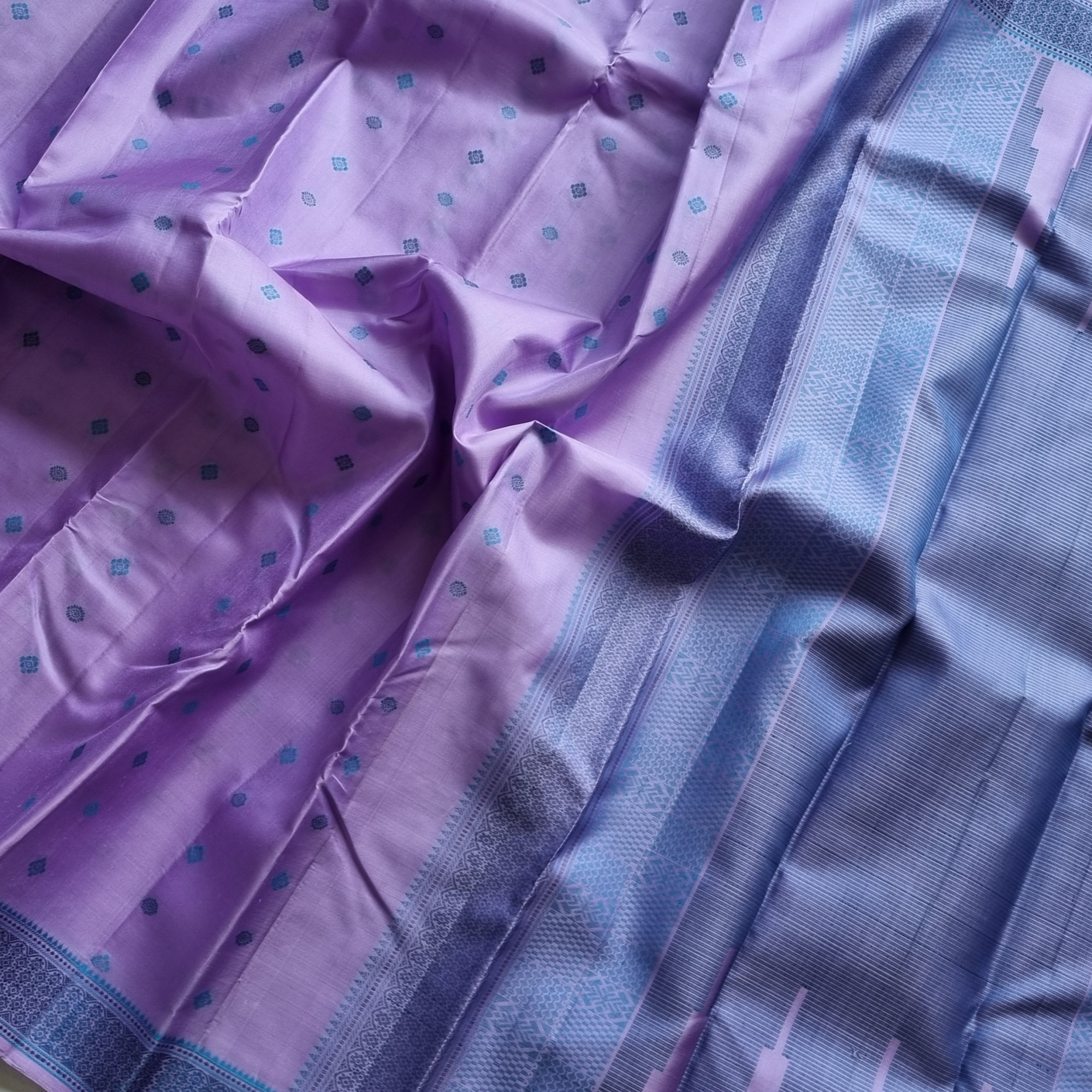 Kanjivaram Silk lovely lavender threadwork