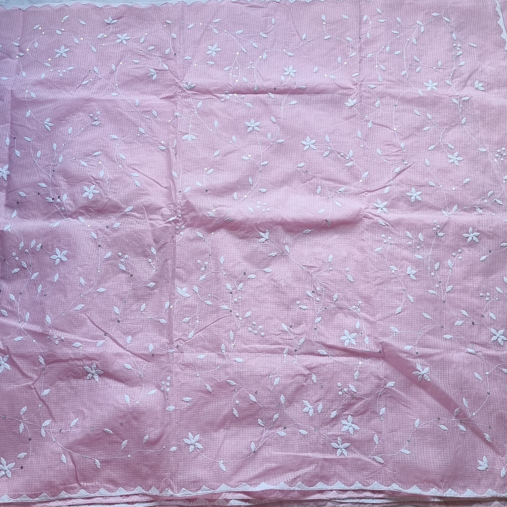 Roja- deep pink Phool patti ka kaam X baby pink Kota