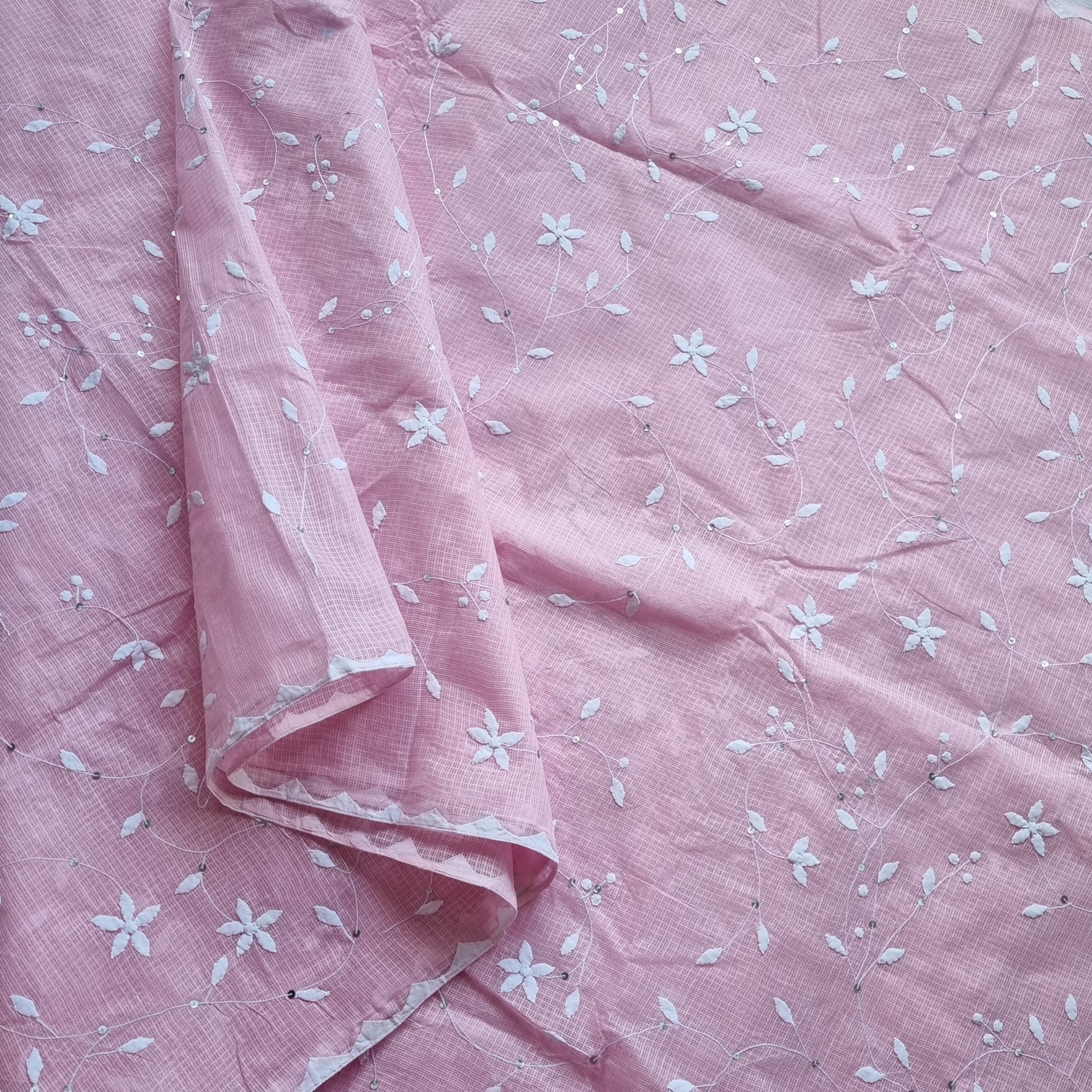 Roja- deep pink Phool patti ka kaam X baby pink Kota