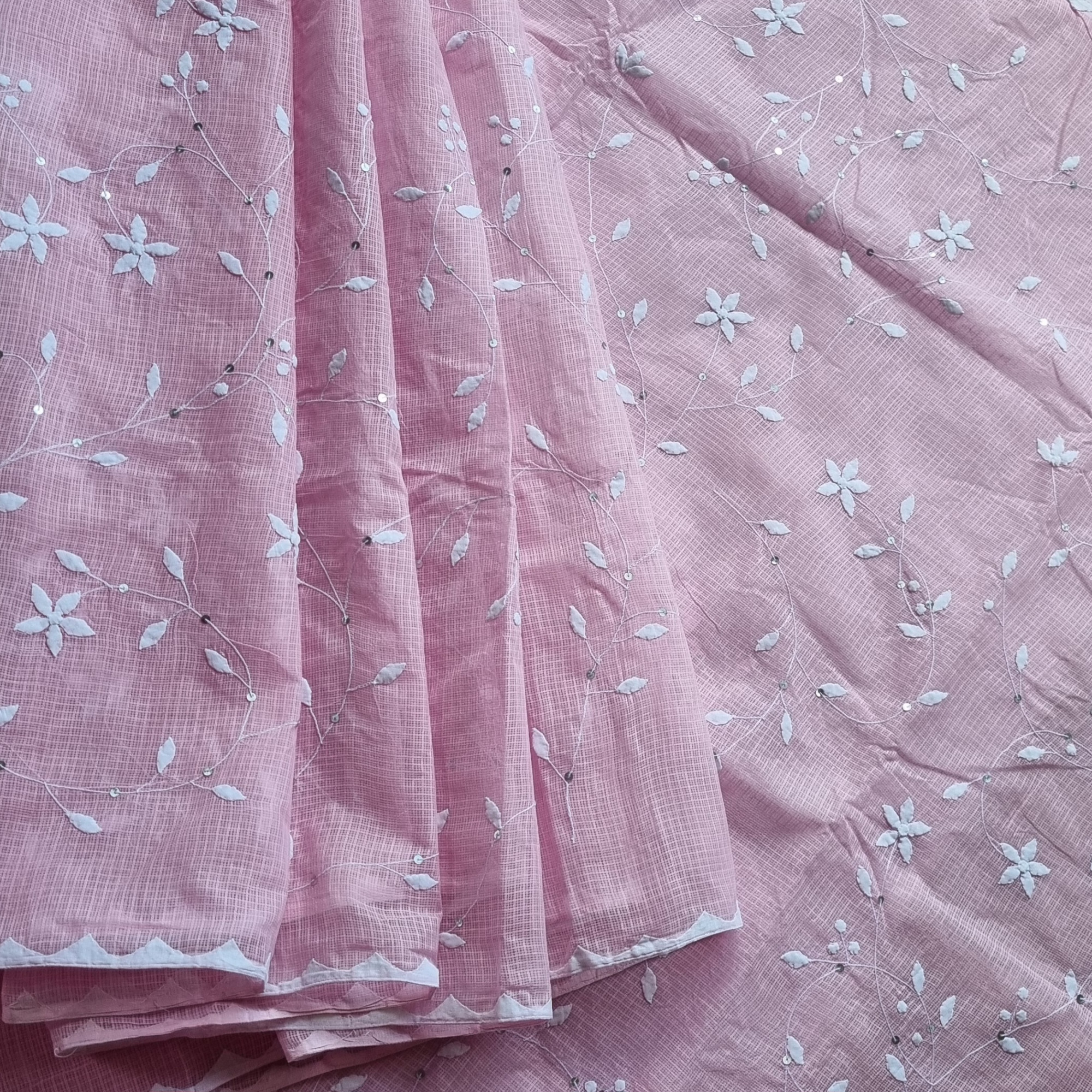 Roja- deep pink Phool patti ka kaam X baby pink Kota