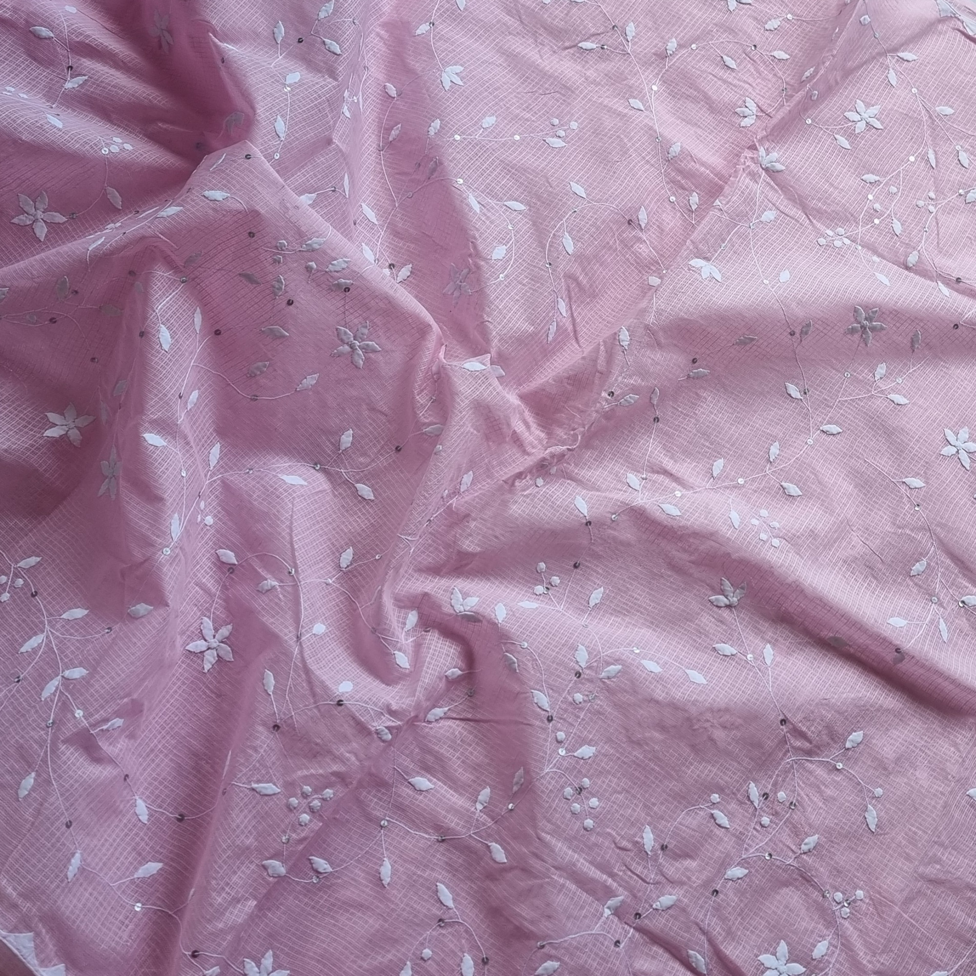 Roja- deep pink Phool patti ka kaam X baby pink Kota