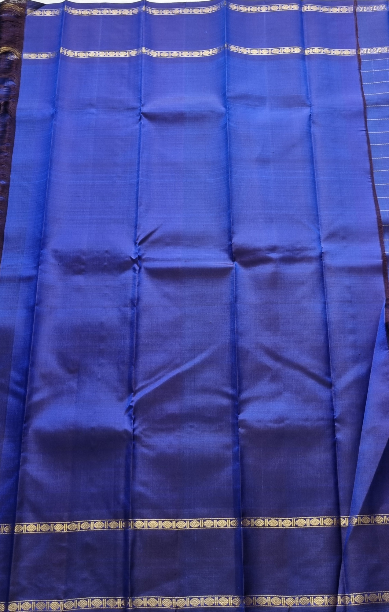 Kanjivaram silk royal blue checks