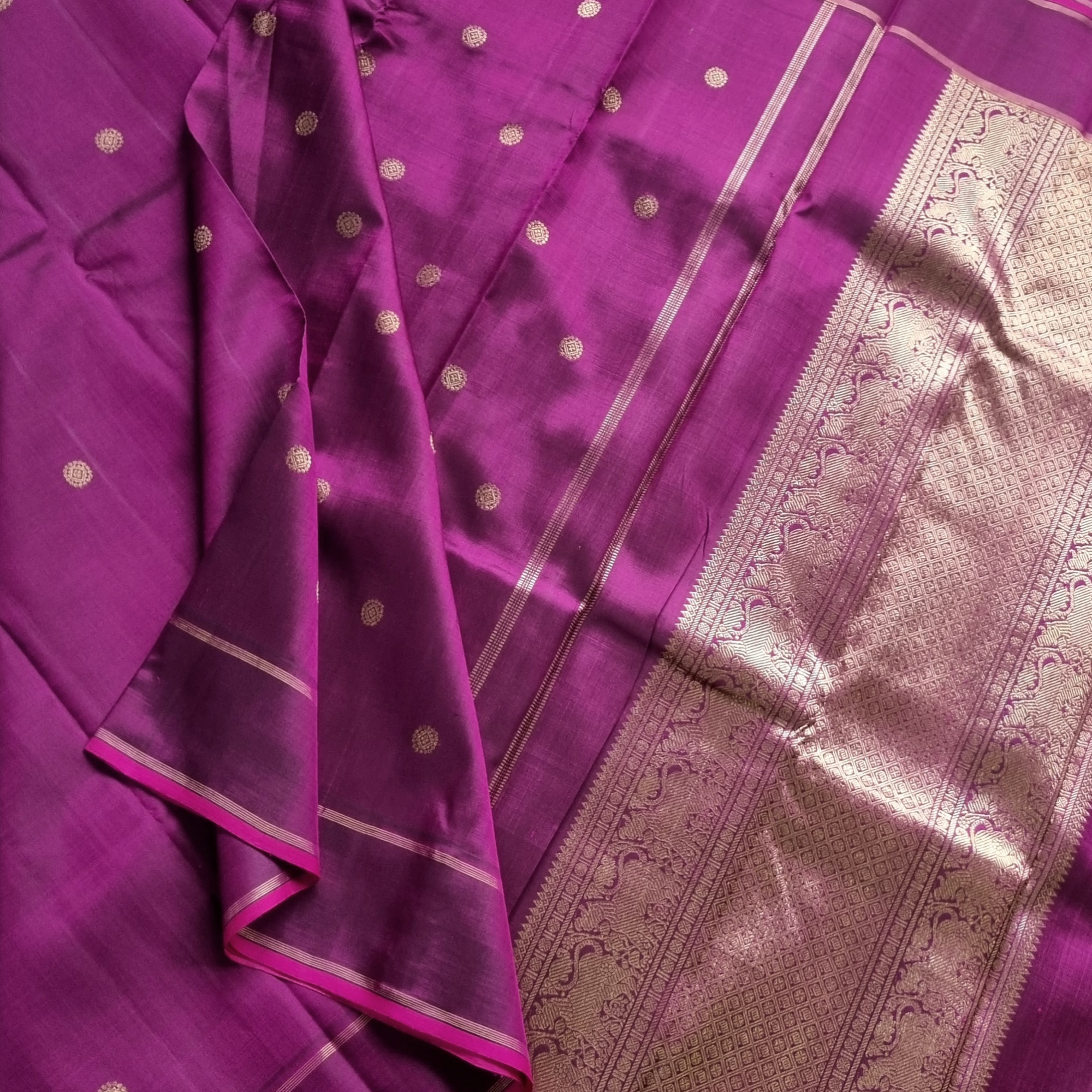 Kanjivaram Silk purple plum