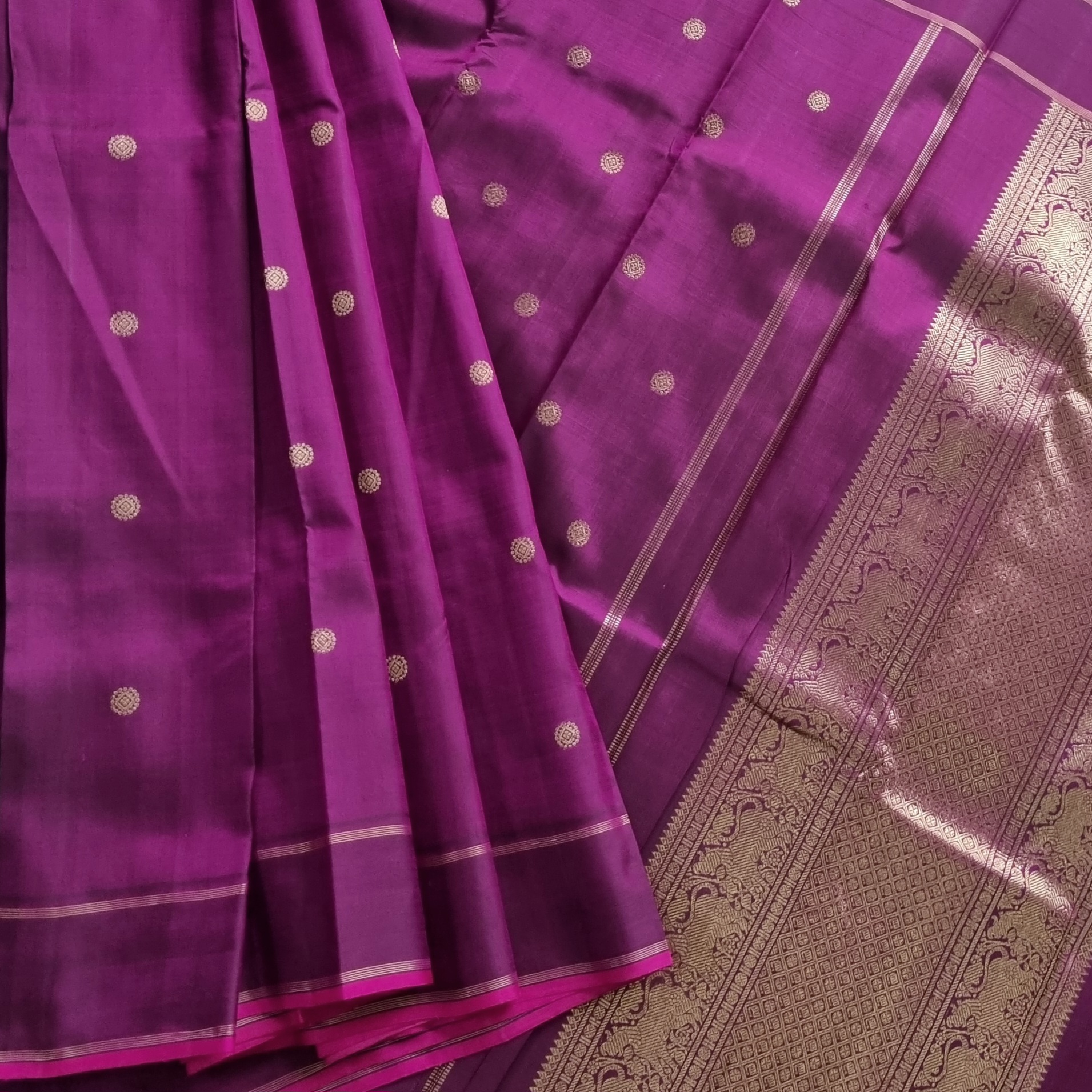 Kanjivaram Silk purple plum