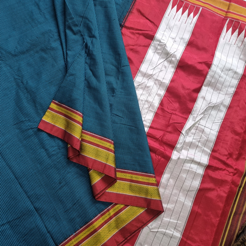 Image of Irkal saree blue checks