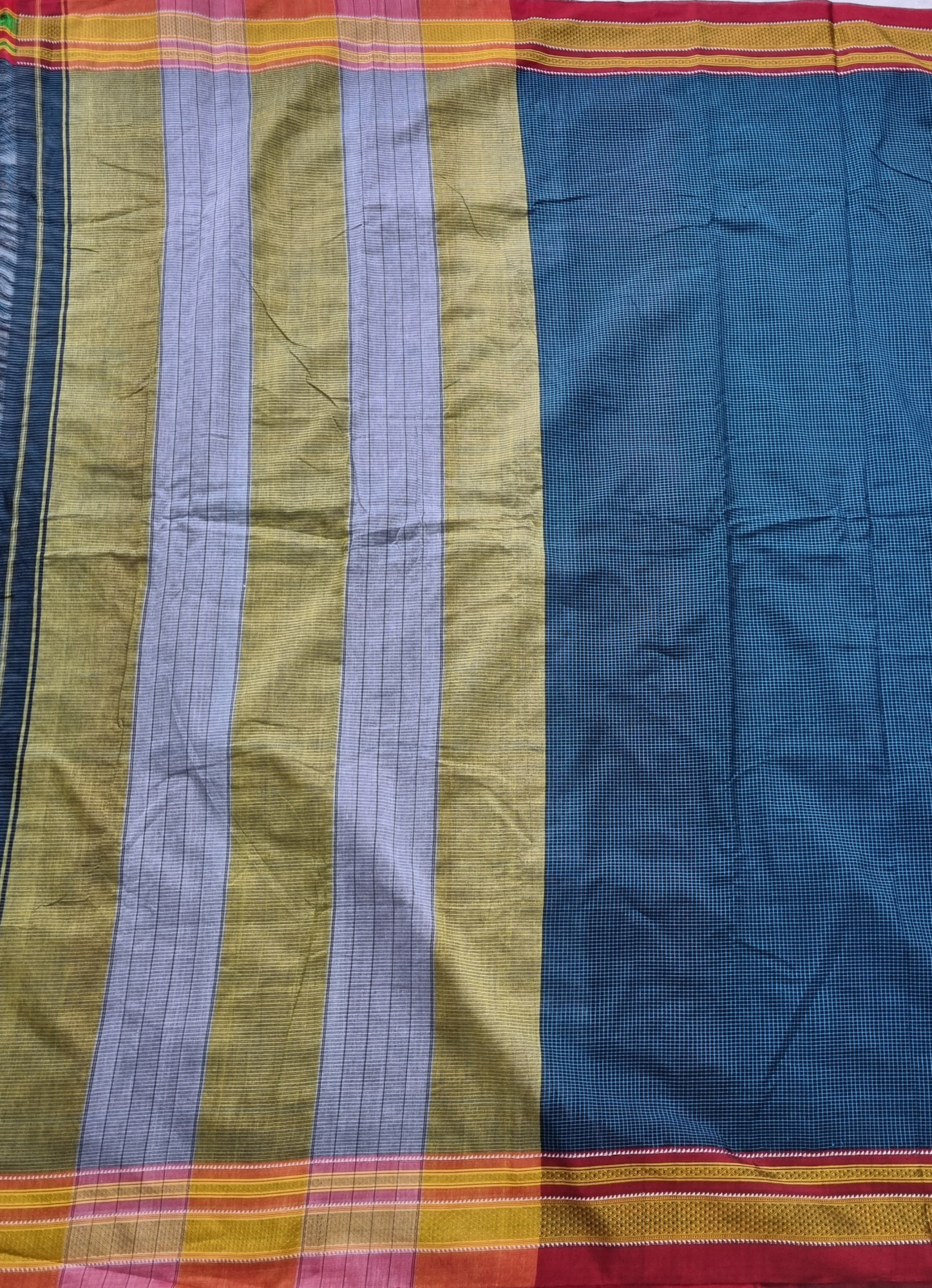 Irkal saree blue checks