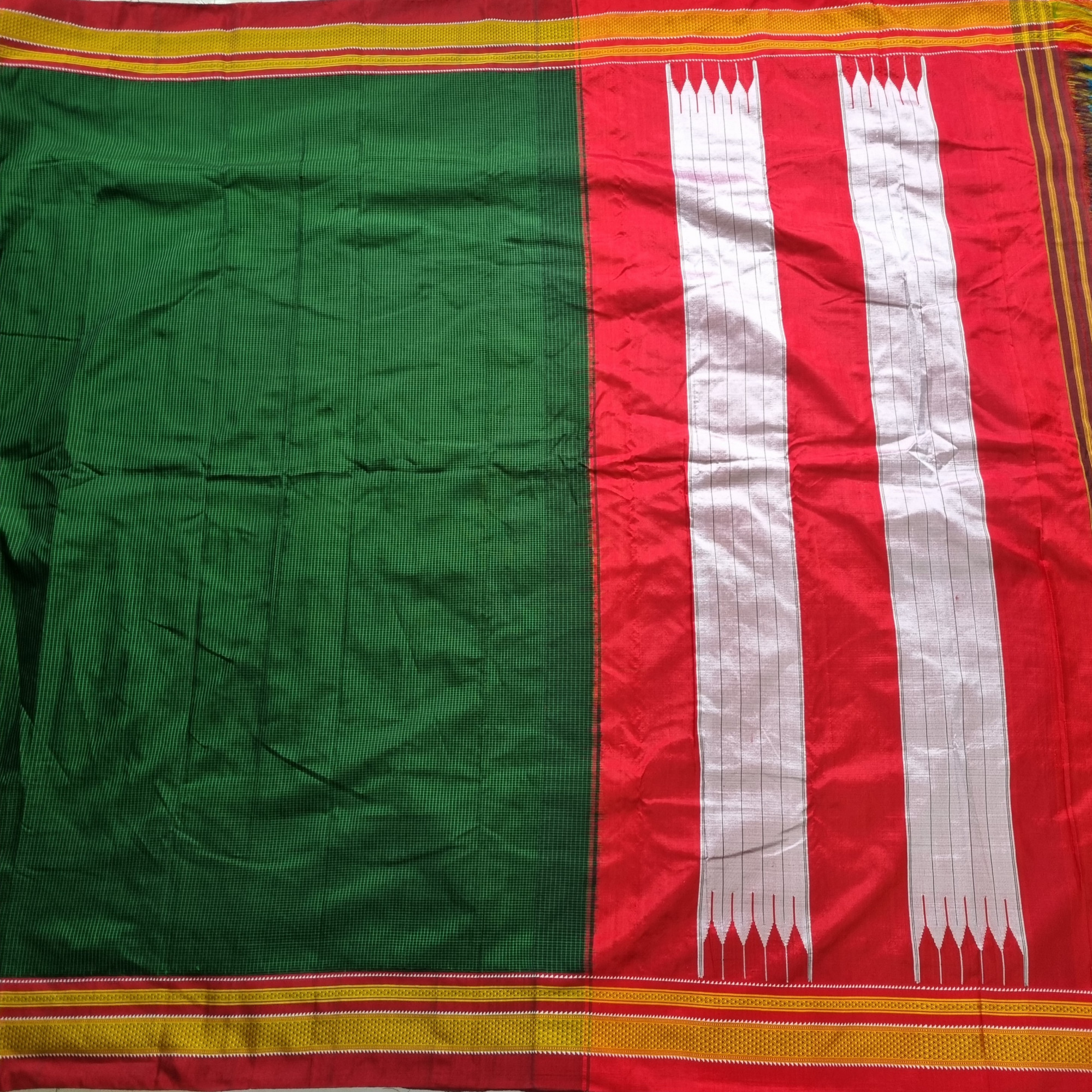 Irkal saree green checks