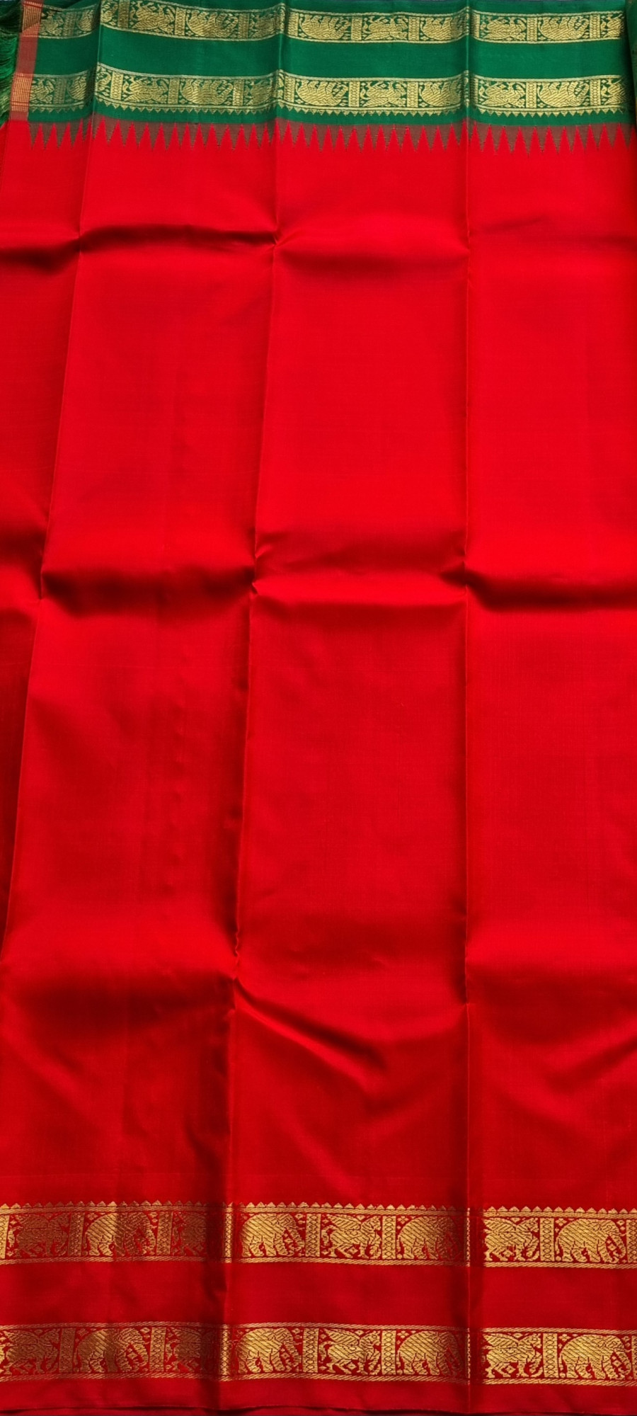 Kanjivaram Silk Yellow Ganga Jamuna Korvai