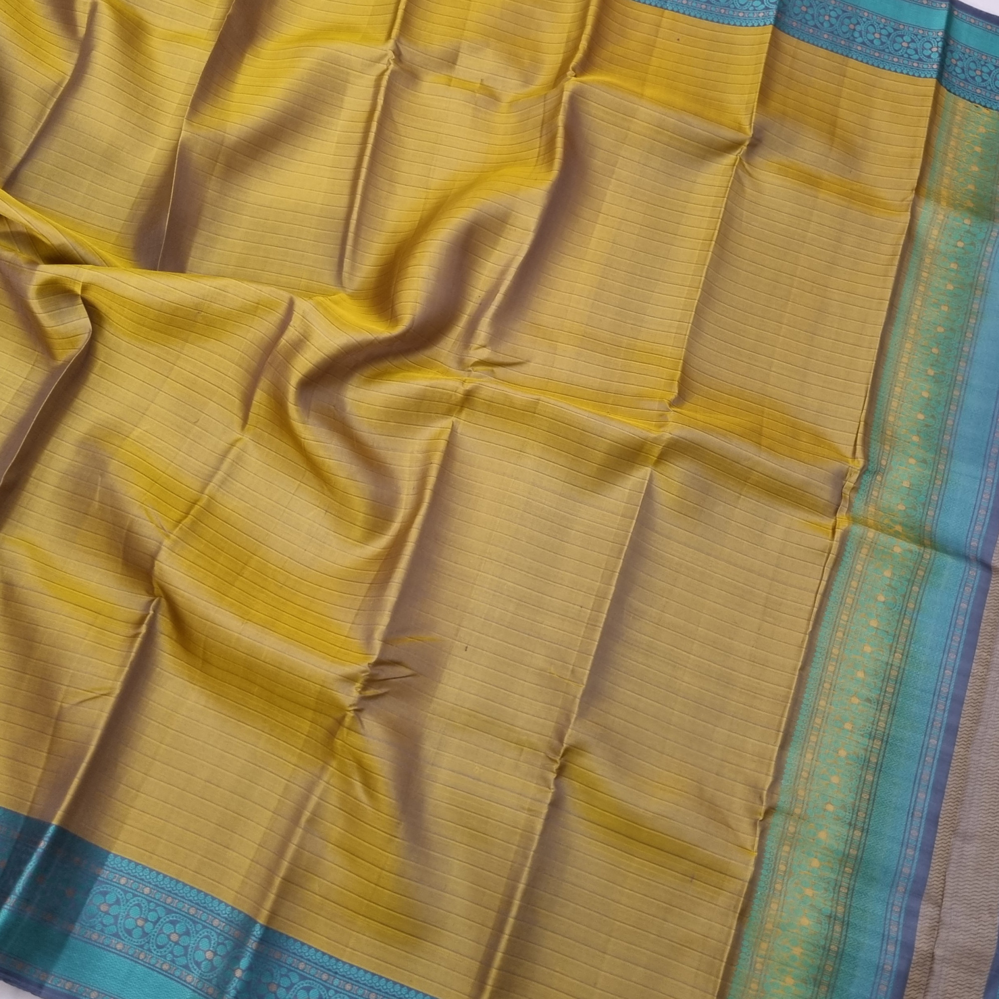 Kanjivaram Silk subtle green Meenakari threadwork