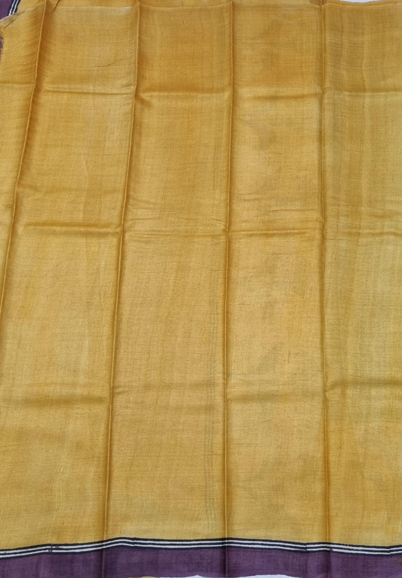 Tussar block print cocoa brown