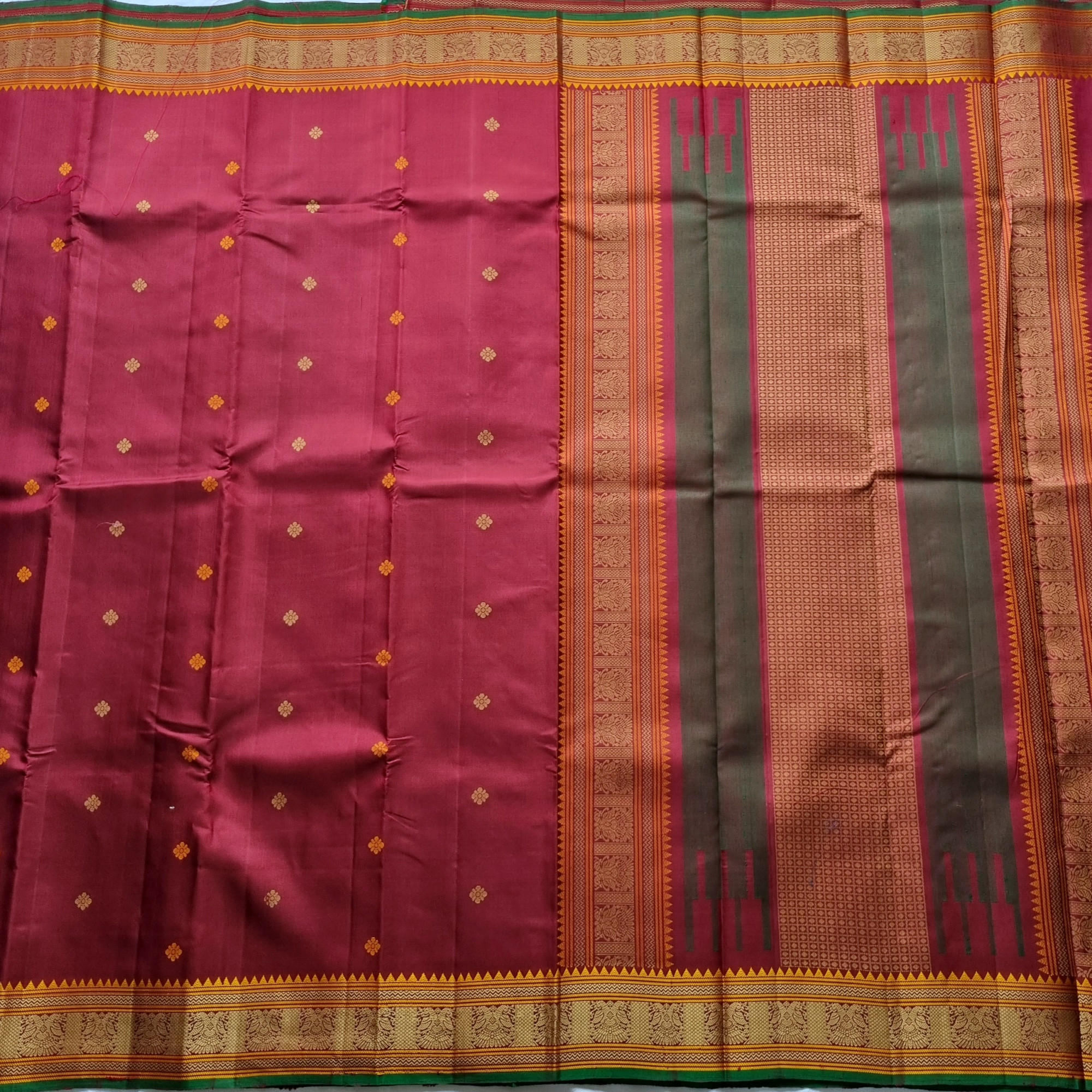 Kanjivaram Silk maroon threadwork