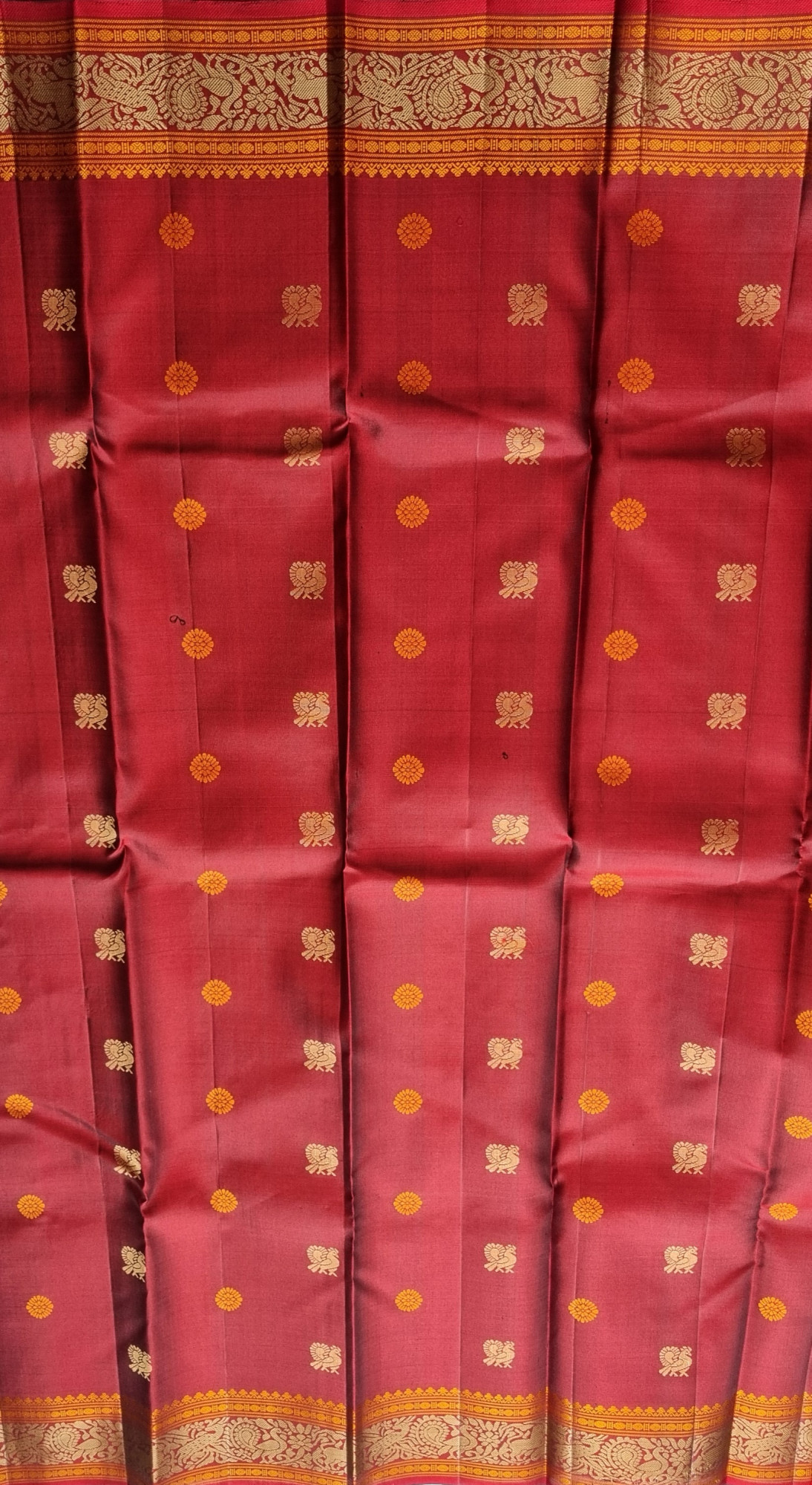 Kanjivaram silk green threadwork