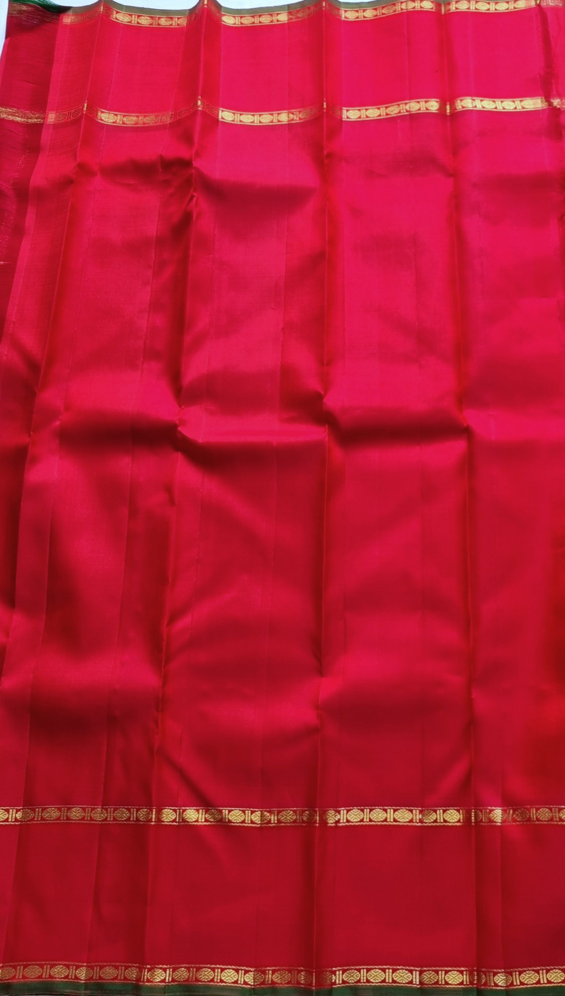 Kanjivaram silk saree festive red with Kalashetra  Kili on pallu