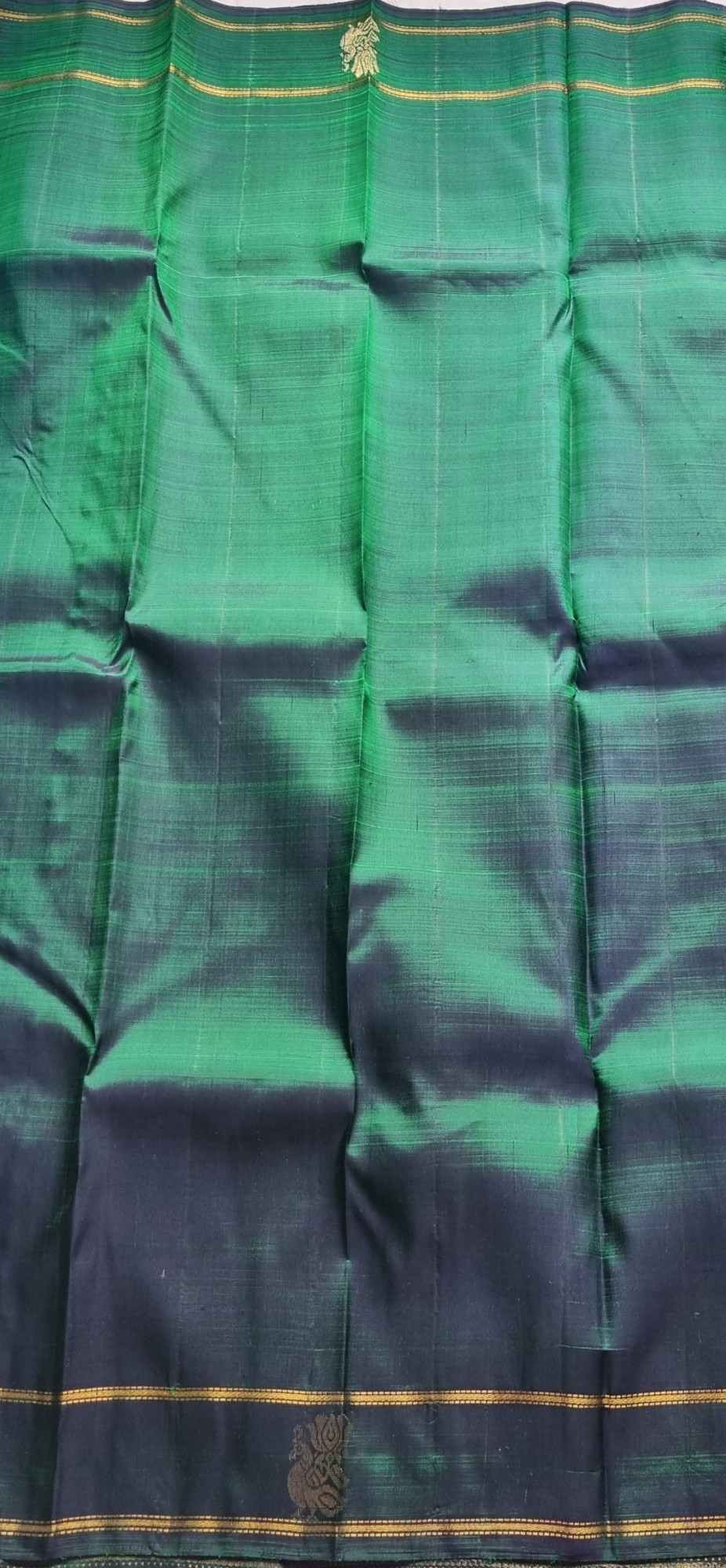 Maragathavalli  Vintage Revival Kanjivaram Silk shot deep emerald green